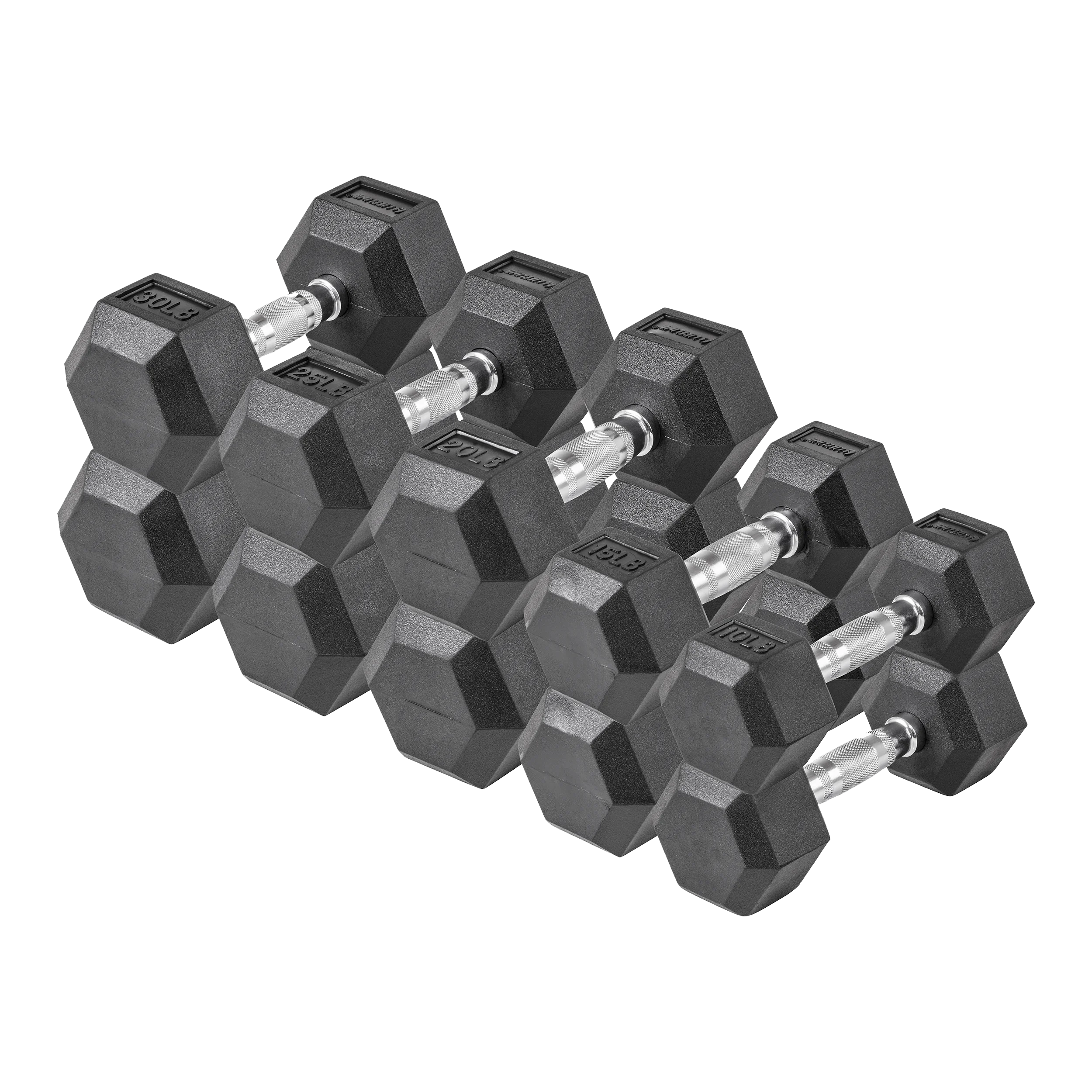 Lifeline Fitness 150 lb Hex Rubber Dumbbell Set - Womvr