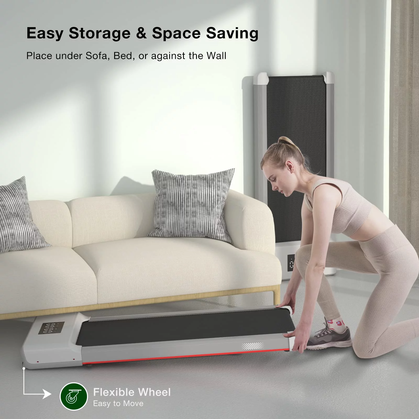 SSPHPPLIE Walking Pad 300lb, 40*16 Walking Area Under Desk Treadmillwith Remote Control ,2 in 1 Portable Walking Pad Treadmill for Home/Office/Exercise(White) - Womvr