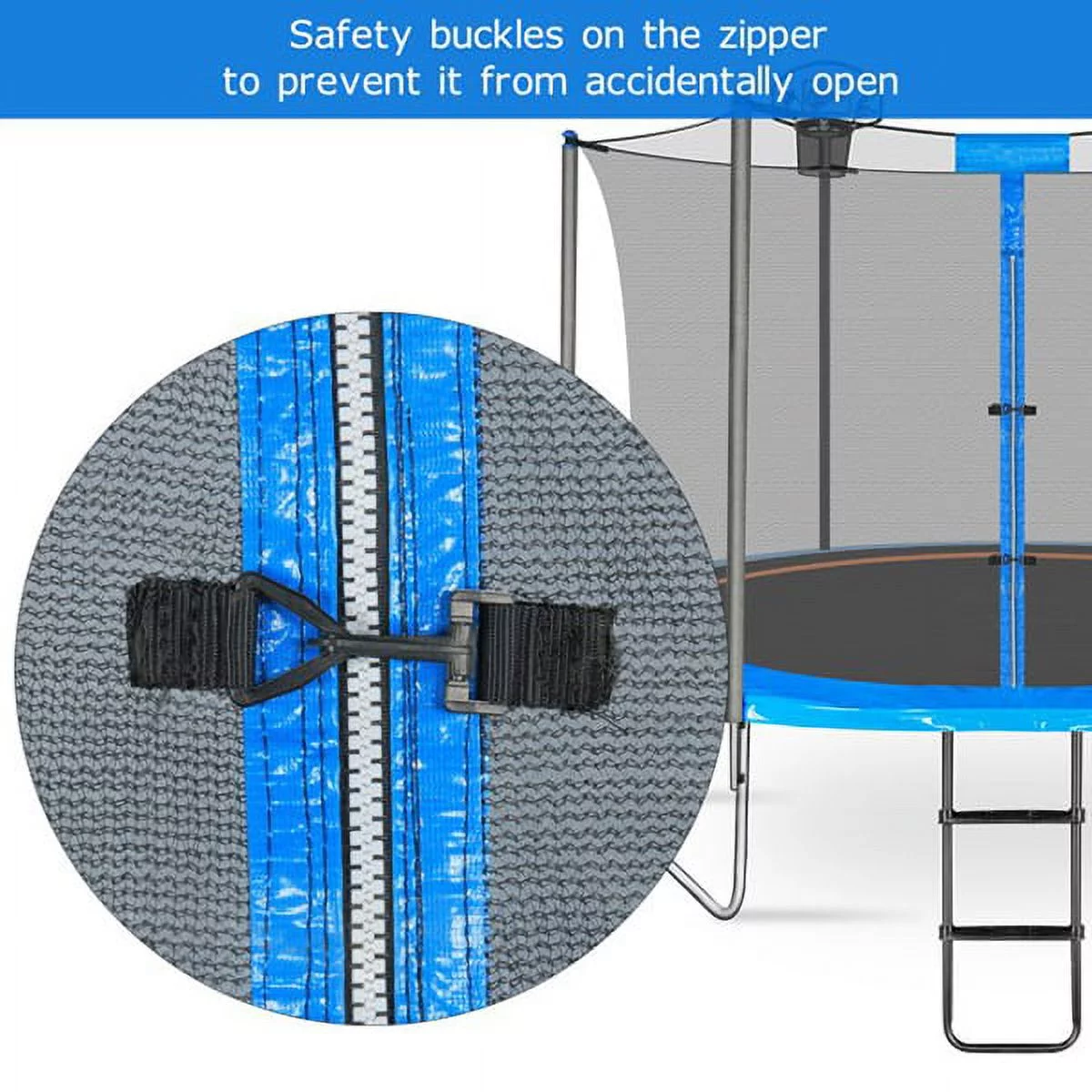 Trampoline for Kids, 14ft Trampoline with Basketball Hoop, Kids Trampoline for Ourdoor with Ladder, W-Shaped Leg for More Sturdy,  72 pcs Springs - Womvr