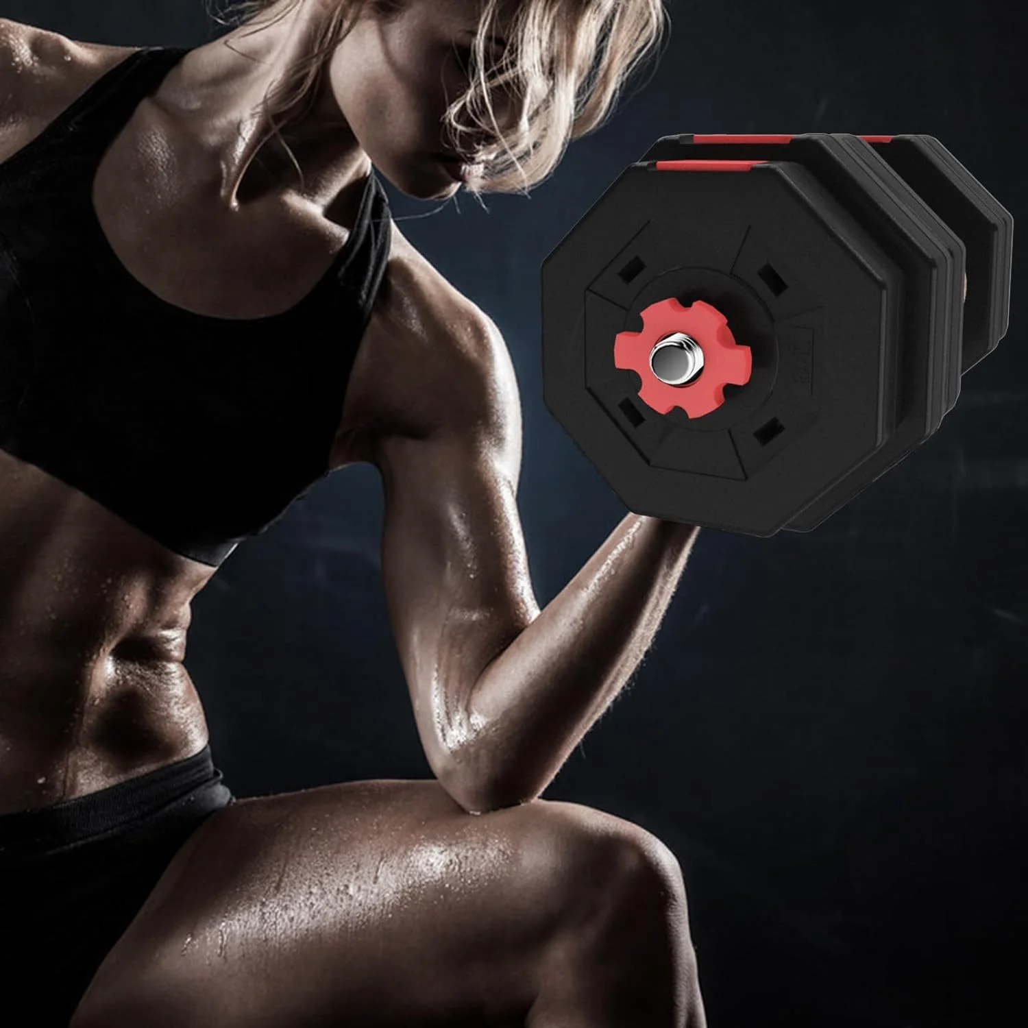 Soges Adjustable Weights Dumbbells Set,55LB/66LB Free Weight Dumbbells Set with Connector, 3 in 1 Adjustable Weights Set for Home Gym Use as Dumbbell Barbell, Blue - Womvr