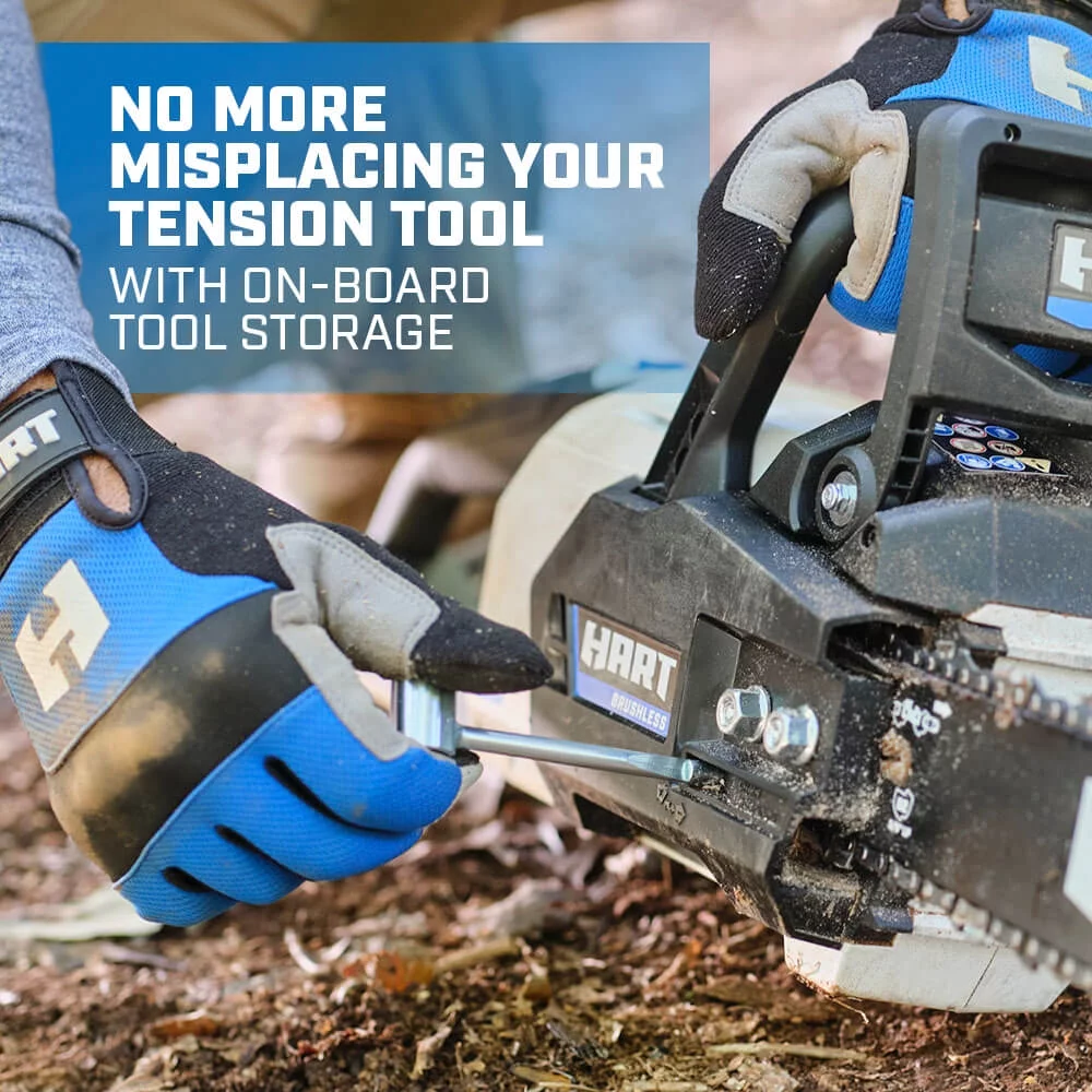 HART 40-Volt 16-inch SUPERCHARGE Battery-Powered Brushless Chainsaw Kit, (1) 4.0 Ah Lithium-Ion Battery - Womvr