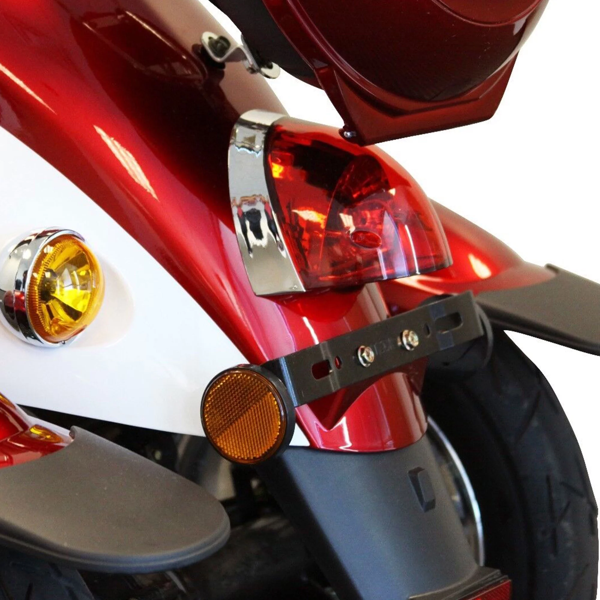 E-Wheels EW-11 Electric Sport Euro 3 Wheel Scooter with Basket, Red - Womvr