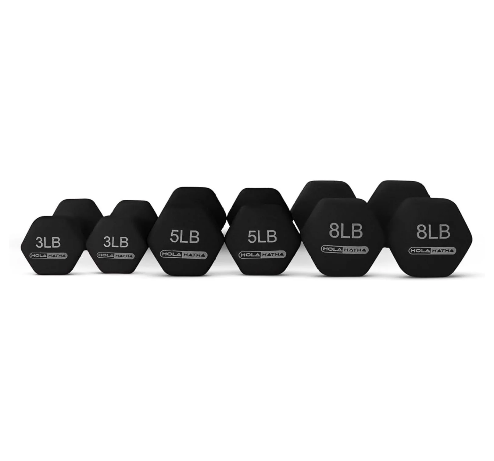 2, 3, 5, 8, and 10 Pound Neoprene Dumbbell Hand Weight Set with Rack - Womvr