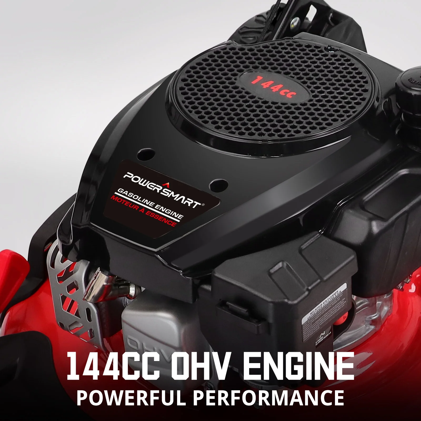 PowerSmart Gas Push Lawn Mower, Powered 21-inch 3-in-1 with 144cc OHV 4-stoke Gas Engine - Womvr