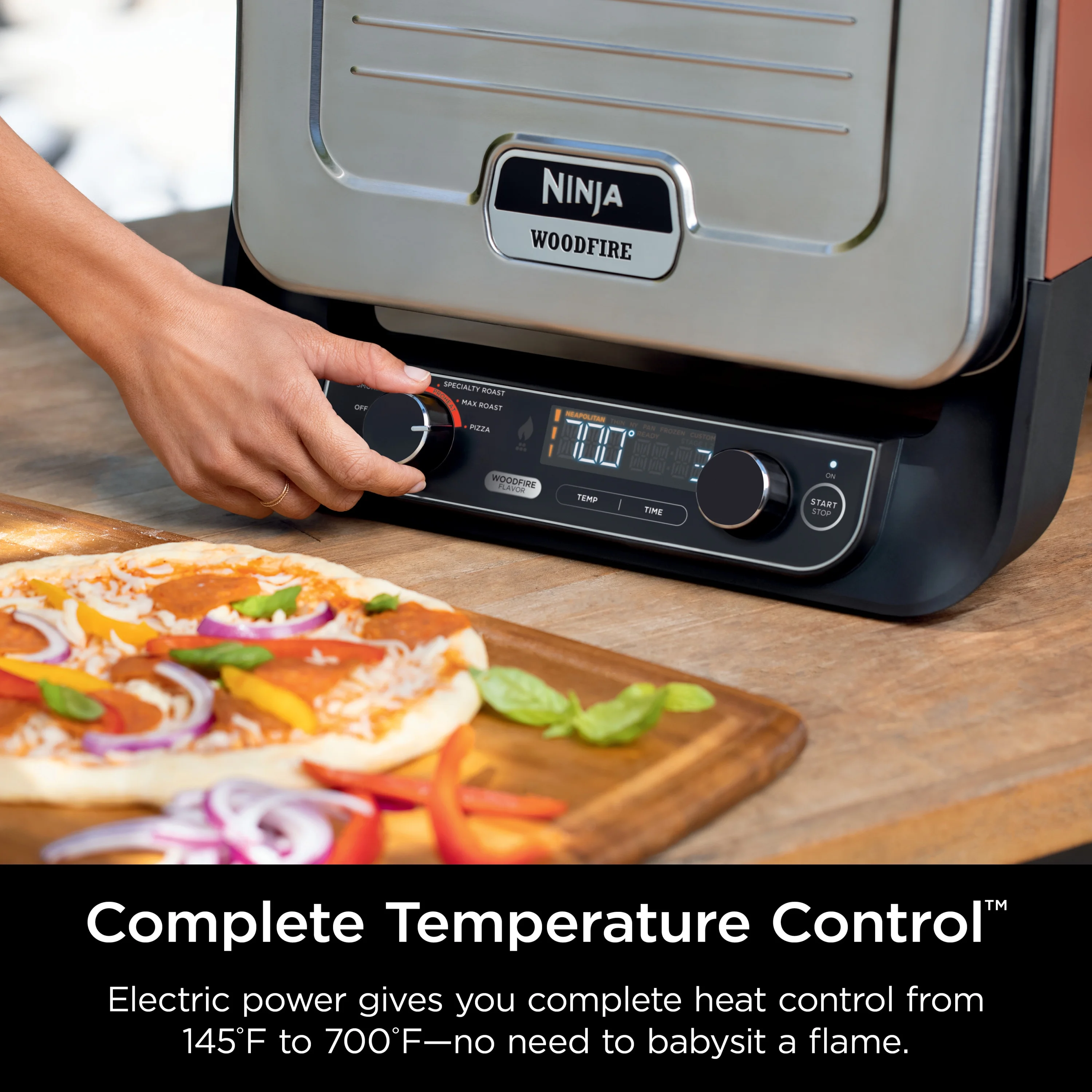 Ninja Woodfire? Pizza Oven, 5-in-1 outdoor oven, 5 Pizza Settings, Ninja Woodfire? Technology, up to 700��F heat, BBQ smoker, Electric? - Womvr