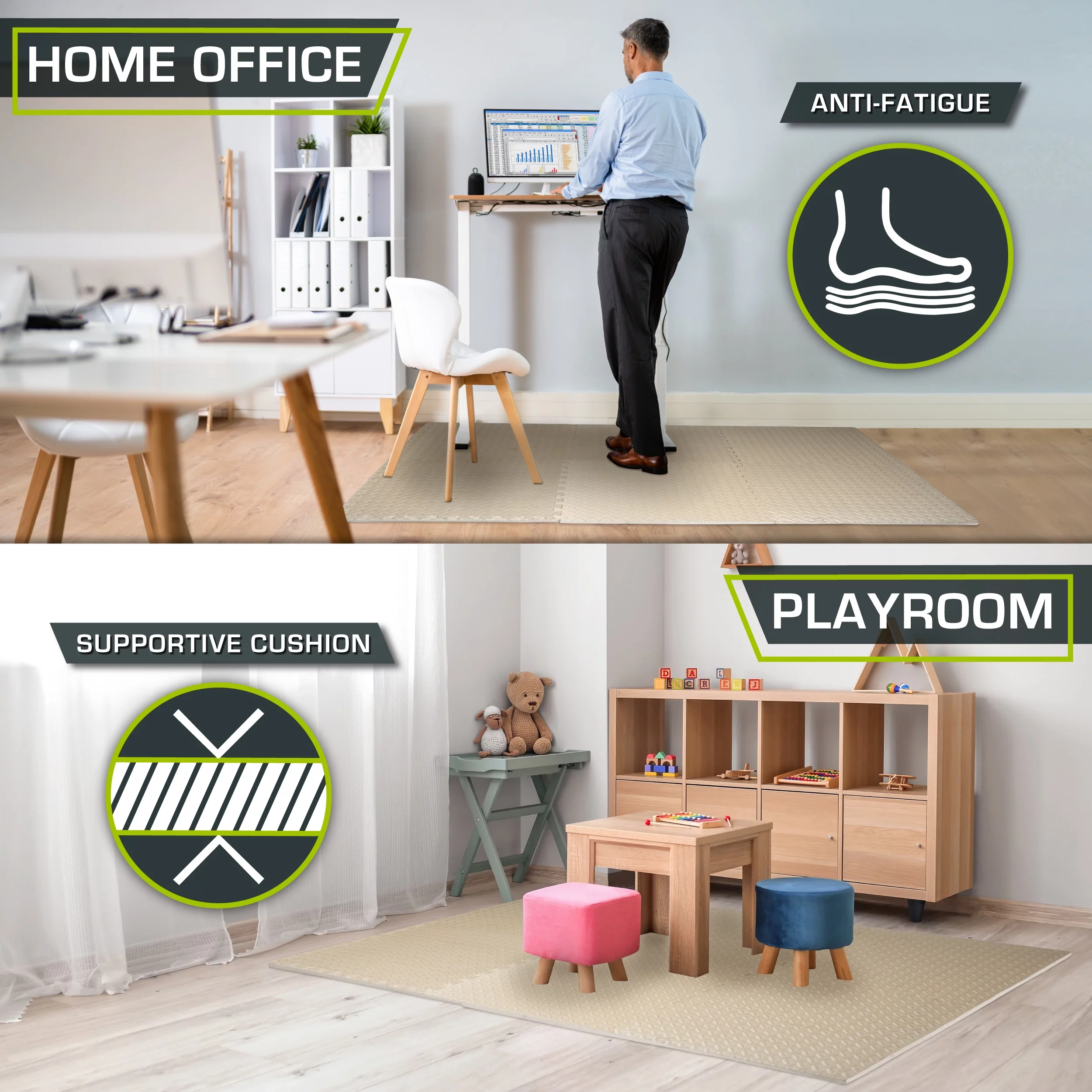 ProsourceFit Puzzle Exercise Mat, 1/2