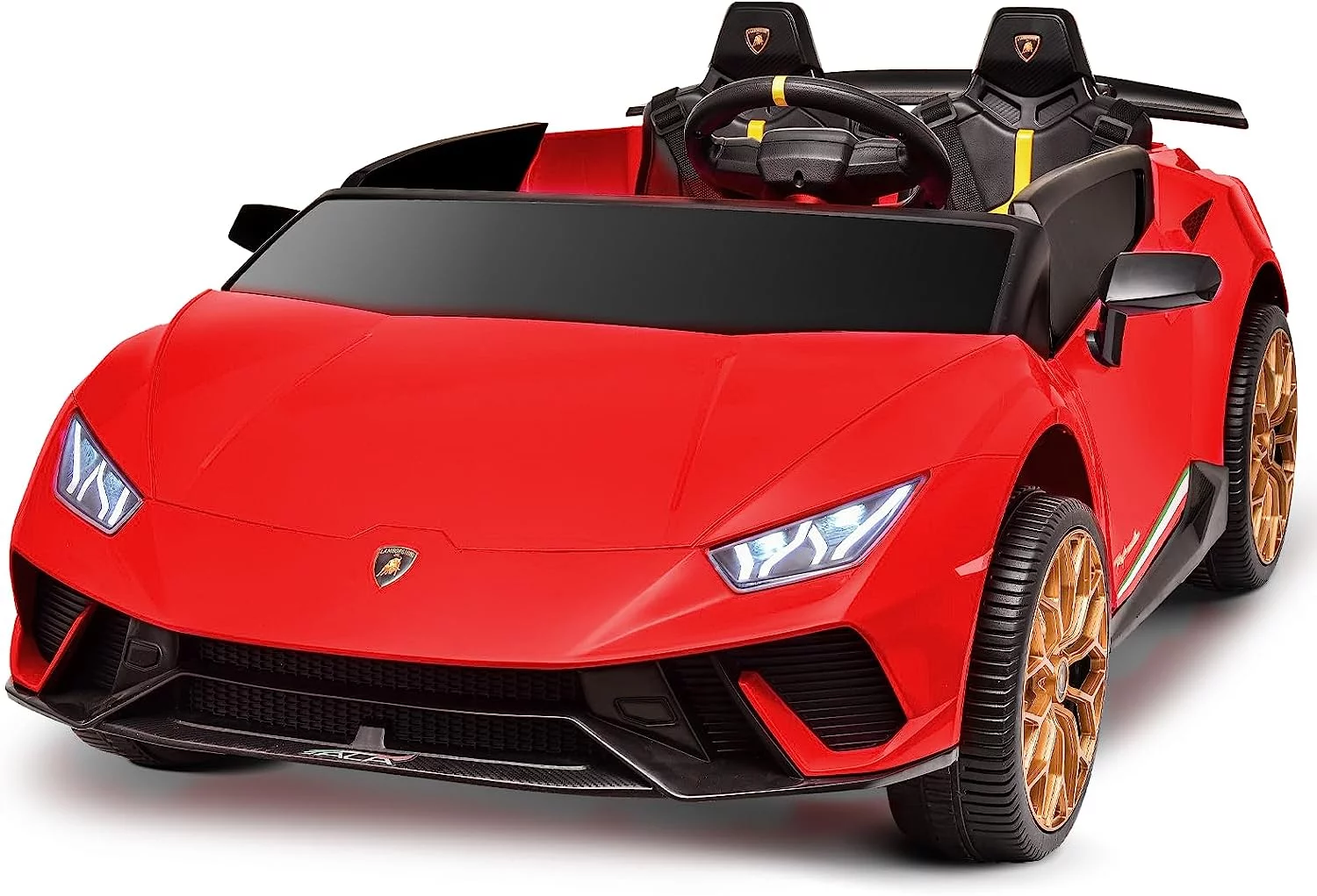 Blitzshark 24 V 2 Seater Kids Ride on Car Licensed Lamborghini Powerful 4WD, with 7AH Battery, Remote Control, Pink - Womvr