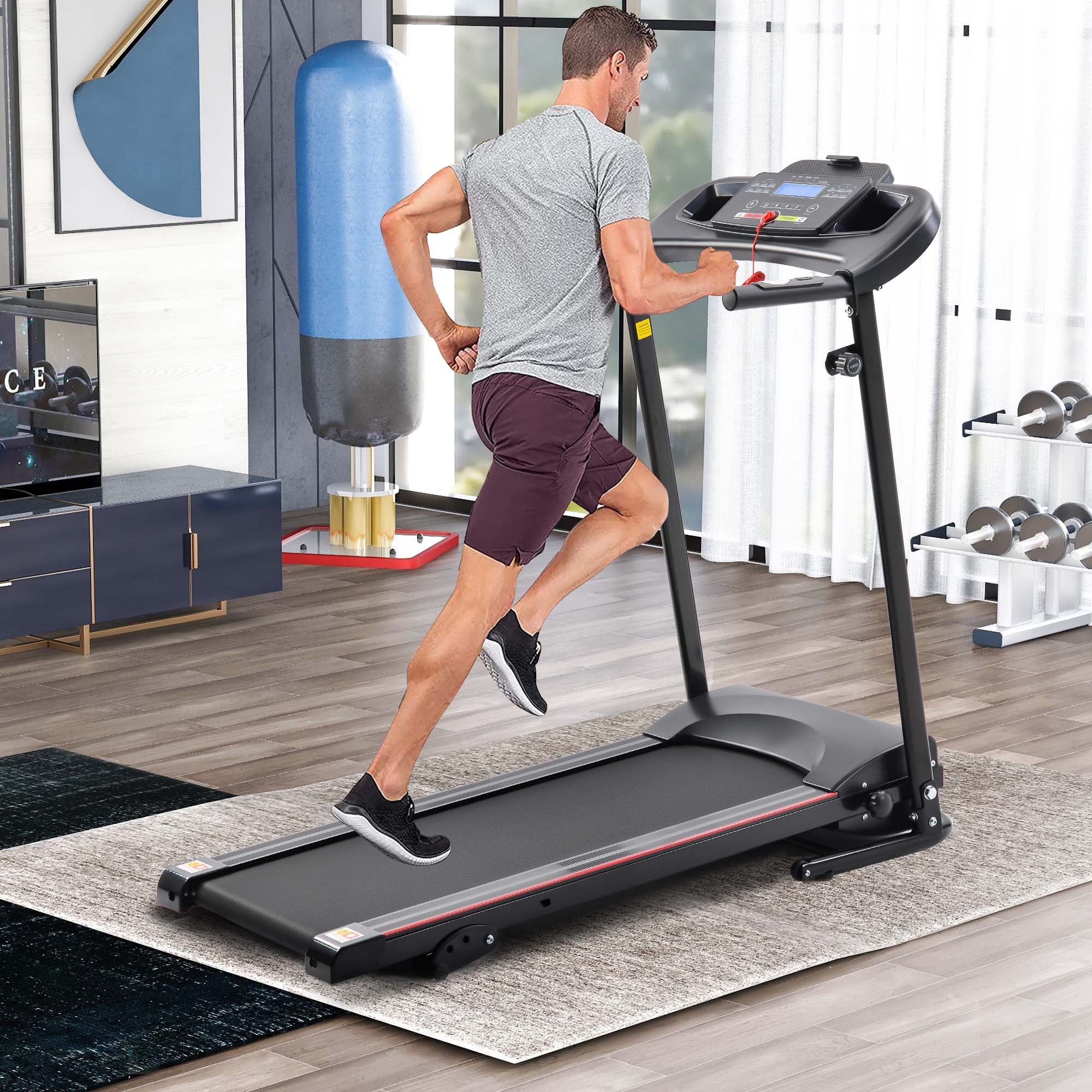 Aukfa Folding Treadmill with Incline, 265 lbs Capacity, 7.5 mph Max Speed for Home Gym Workout - Womvr