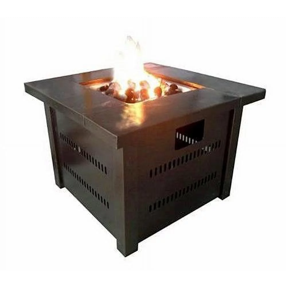 AZ Patio Heaters Propane Fire Pit Hammered Bronze and Stainless Steel Finish - Womvr
