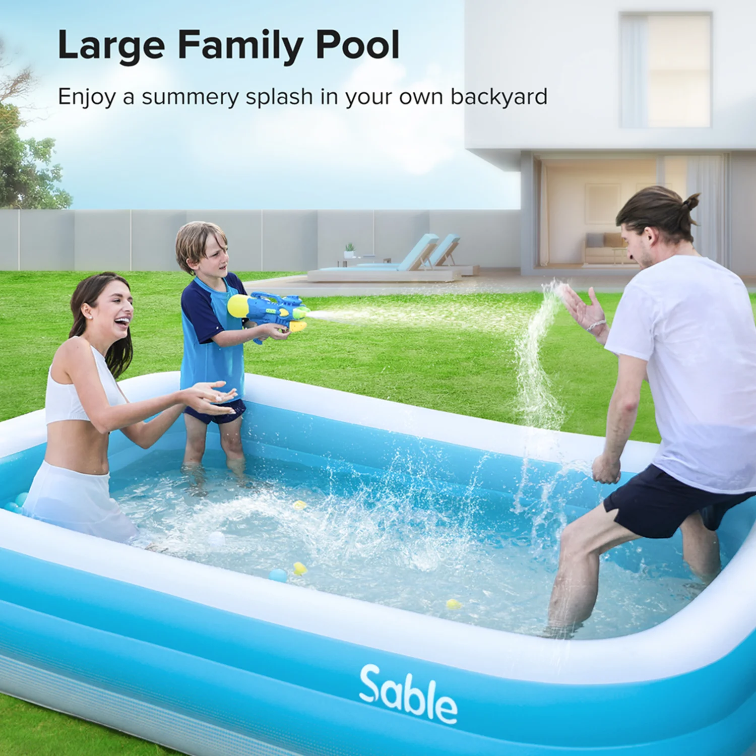 EVAJOY 10ft × 30in Easy Set Inflatable Swimming Pool with Pool Cover - Perfect Above Ground Pool for Family Fun in Your Backyard Garden - Womvr