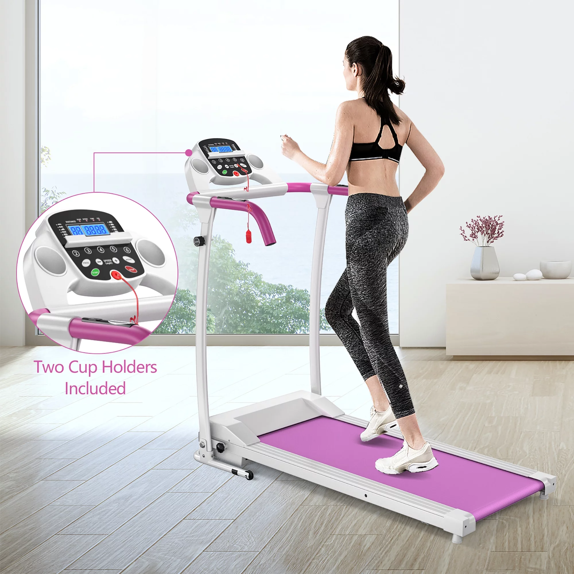 Costway 800W Folding Treadmill Electric /Support Motorized Power Running Fitness Machine - Womvr
