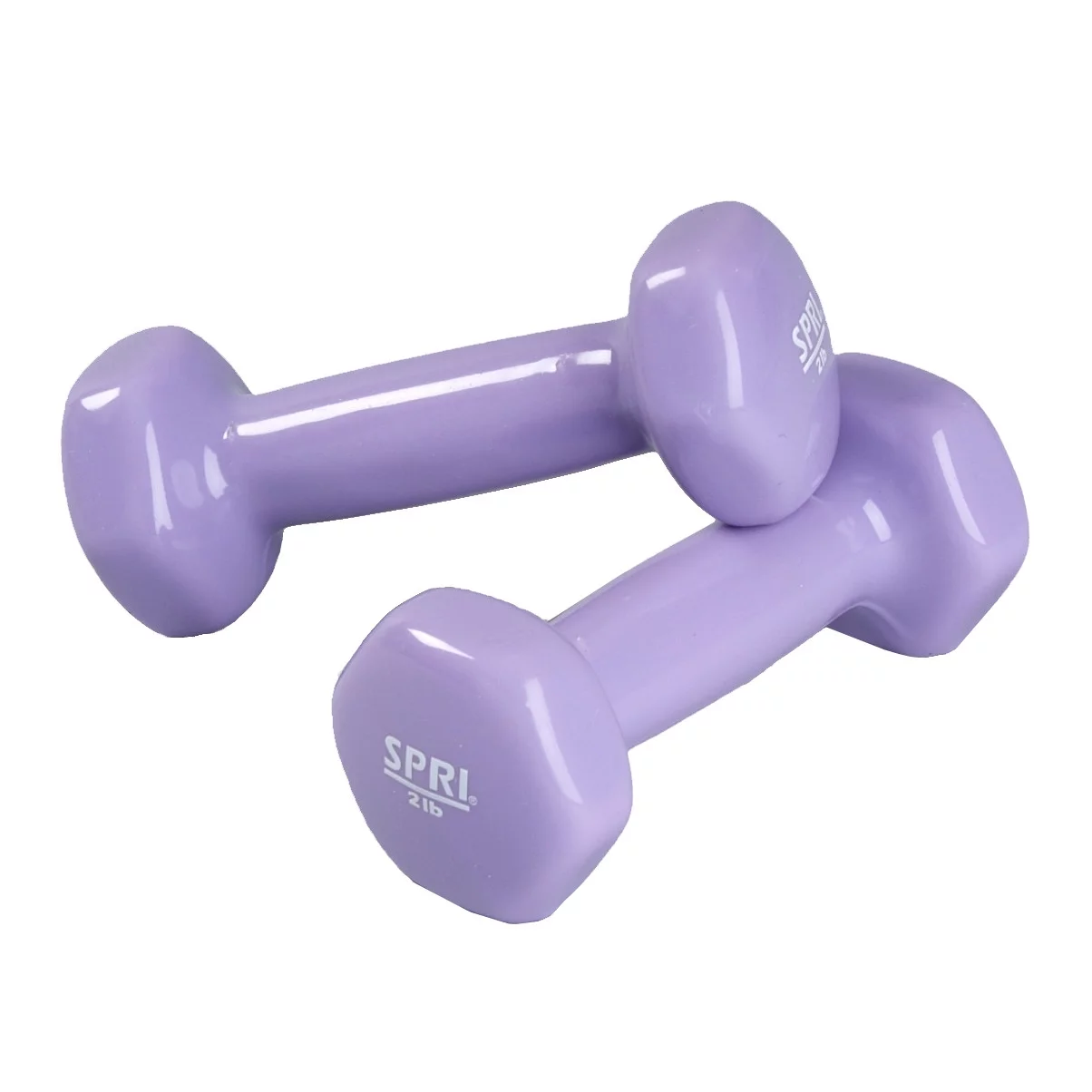 SPRI Deluxe Vinyl Dumbbells, 15 lb Pair, Grey - Womvr