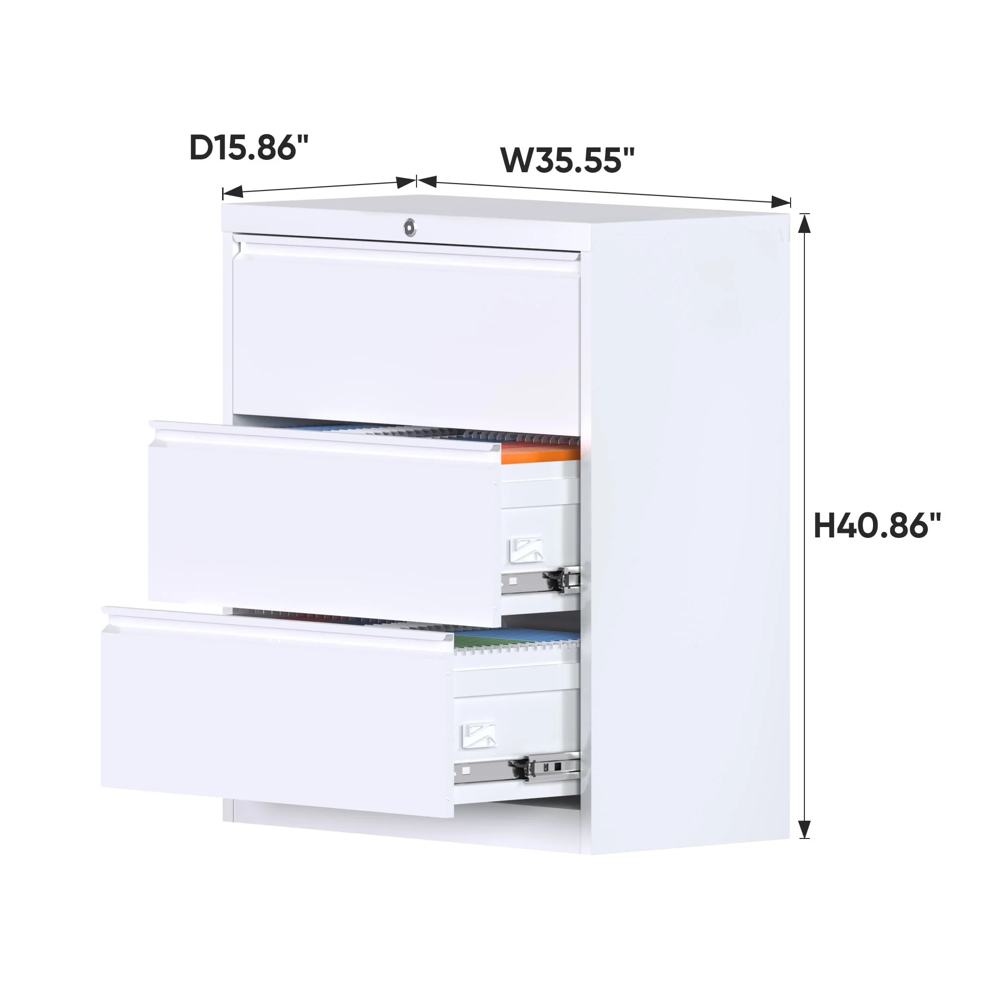 SUPEER 4 Drawer File Cabinet , Metal Vertical File Storage Cabinet with Lock, Office Home Steel Vertical File Cabinet for A4 Letter /Legal Size, 14.96