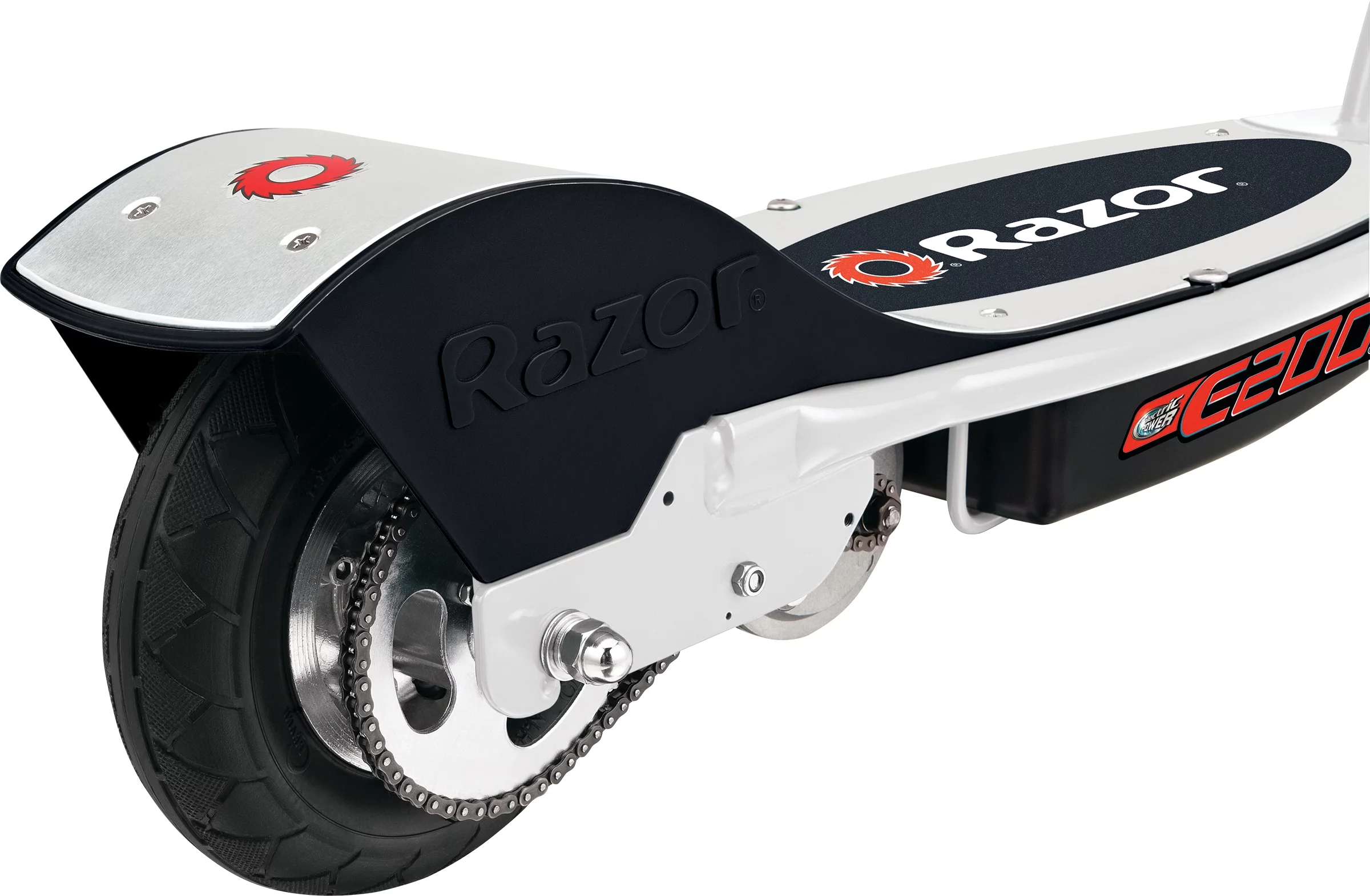 Razor E200 Electric Scooter - White, for Ages 13+ and up to 154 lbs, 8