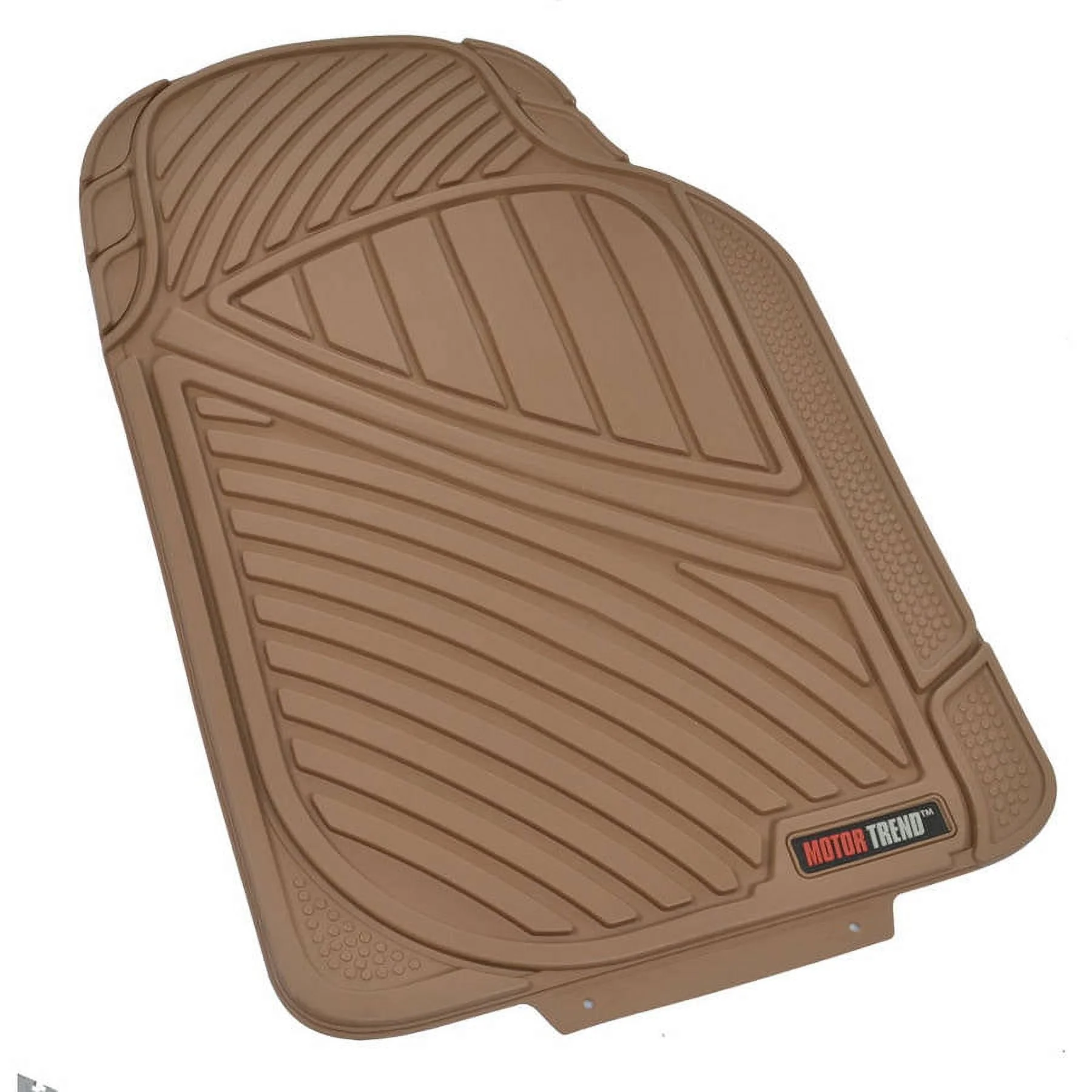 Motor Trend 100 Percent Odorless Car Floor Mats with Standard Trunk Cargo Mat, 4 Pieces Rubber Protection, Black Beige Gray - Womvr
