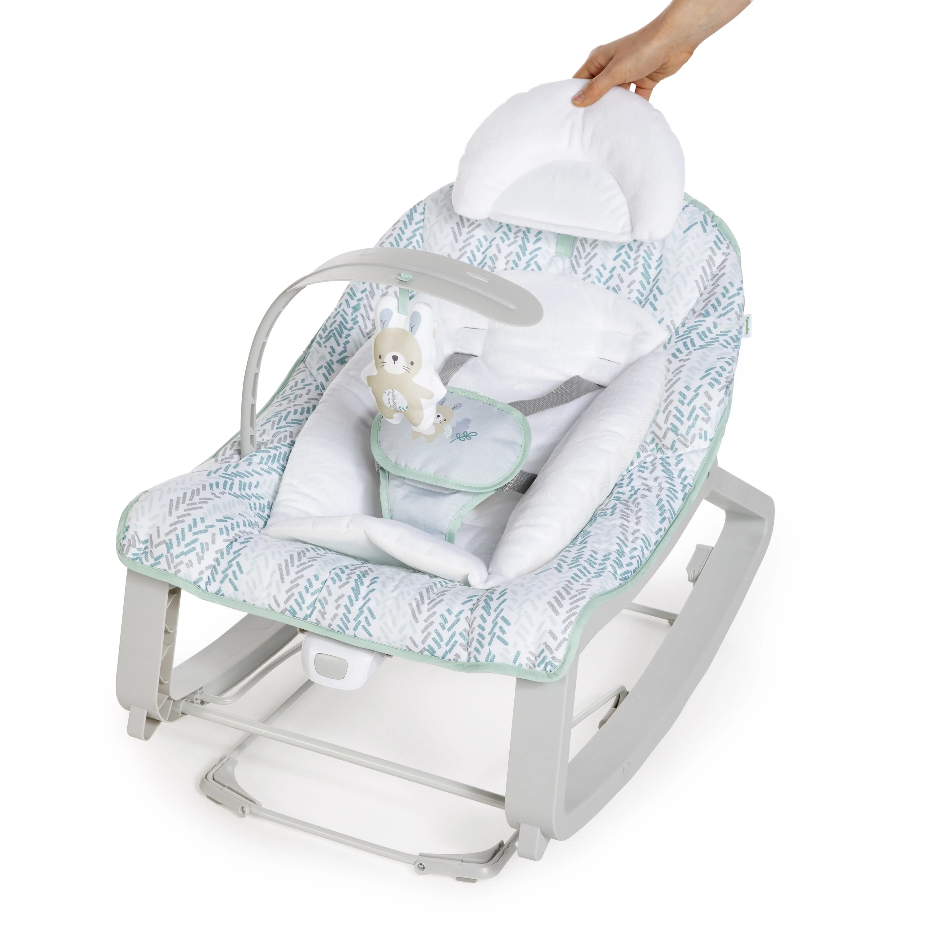 Ingenuity Keep Cozy 3-in-1 Vibrating Infant & Toddler Baby Bouncer and Rocker Chair, Gray - Womvr