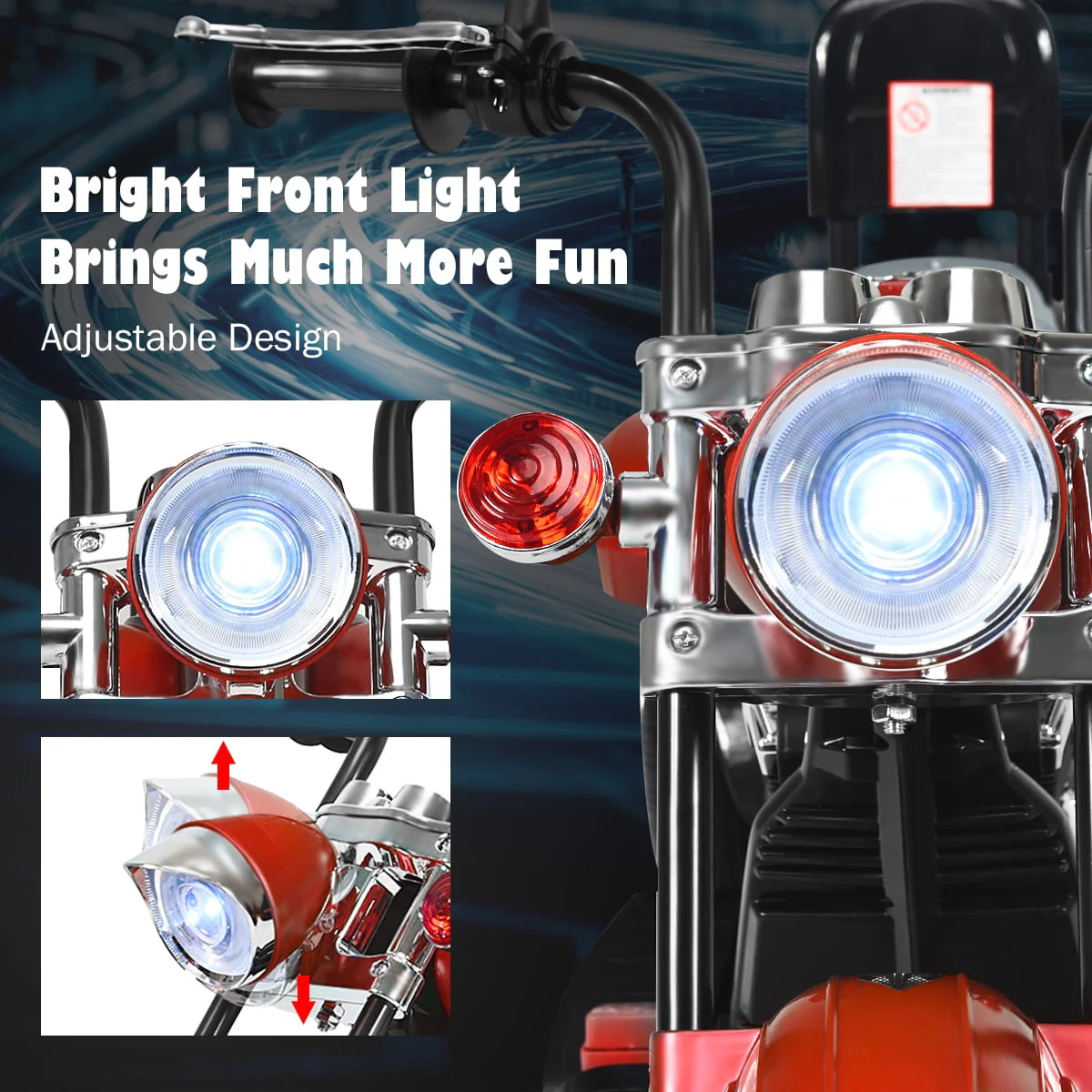 Costway 3 Wheel Kids Ride On Motorcycle 6V Battery Powered Electric Toy White - Womvr