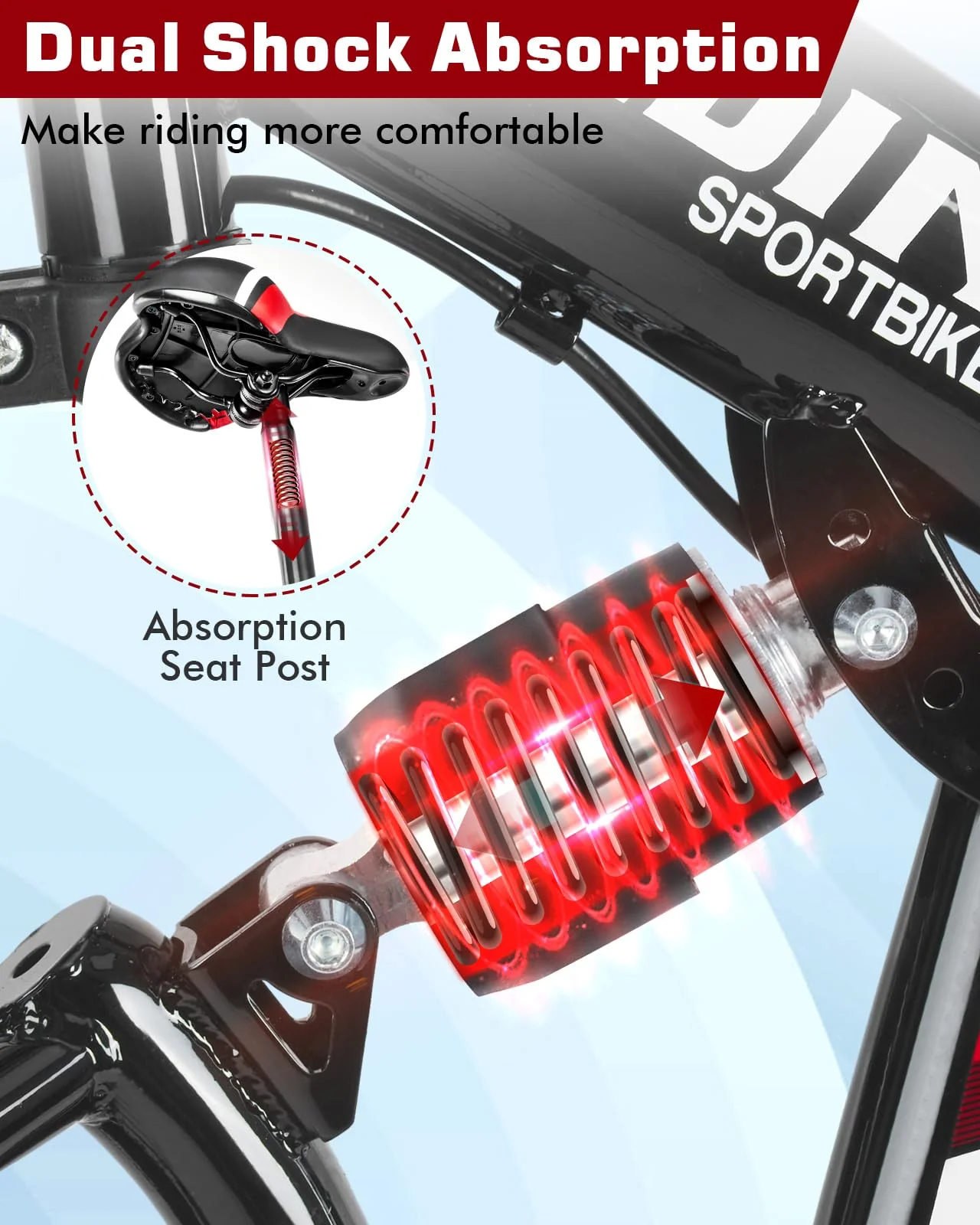 Zacro 26 Inch Folding Mountain Bike, 24 Speed Dual Disc Brake Alloy Wheels MTB Bicycle for Men Women Adults Youth, Blue - Womvr