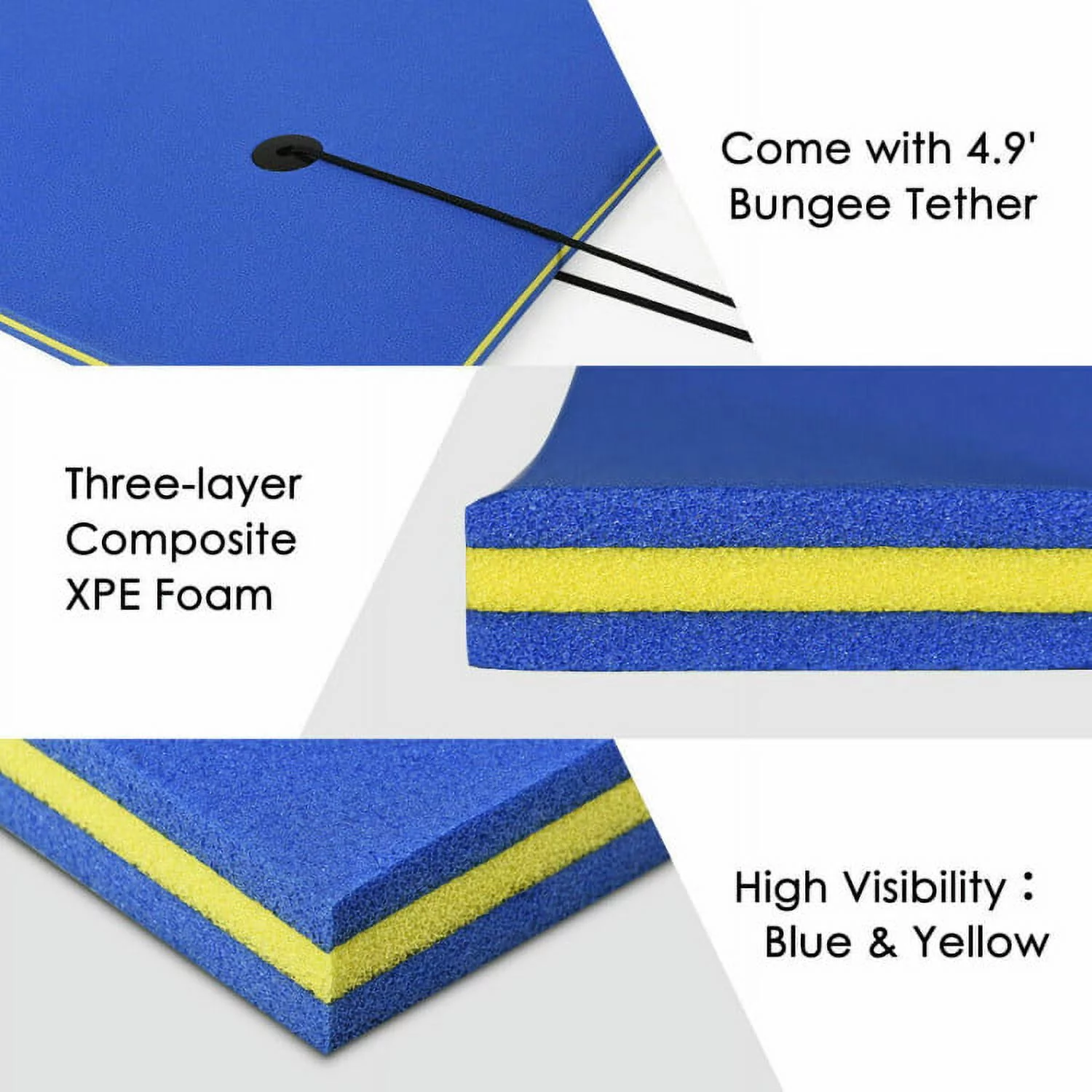 3-Layer Water Floating Mat Foam Pad for Lake, 83