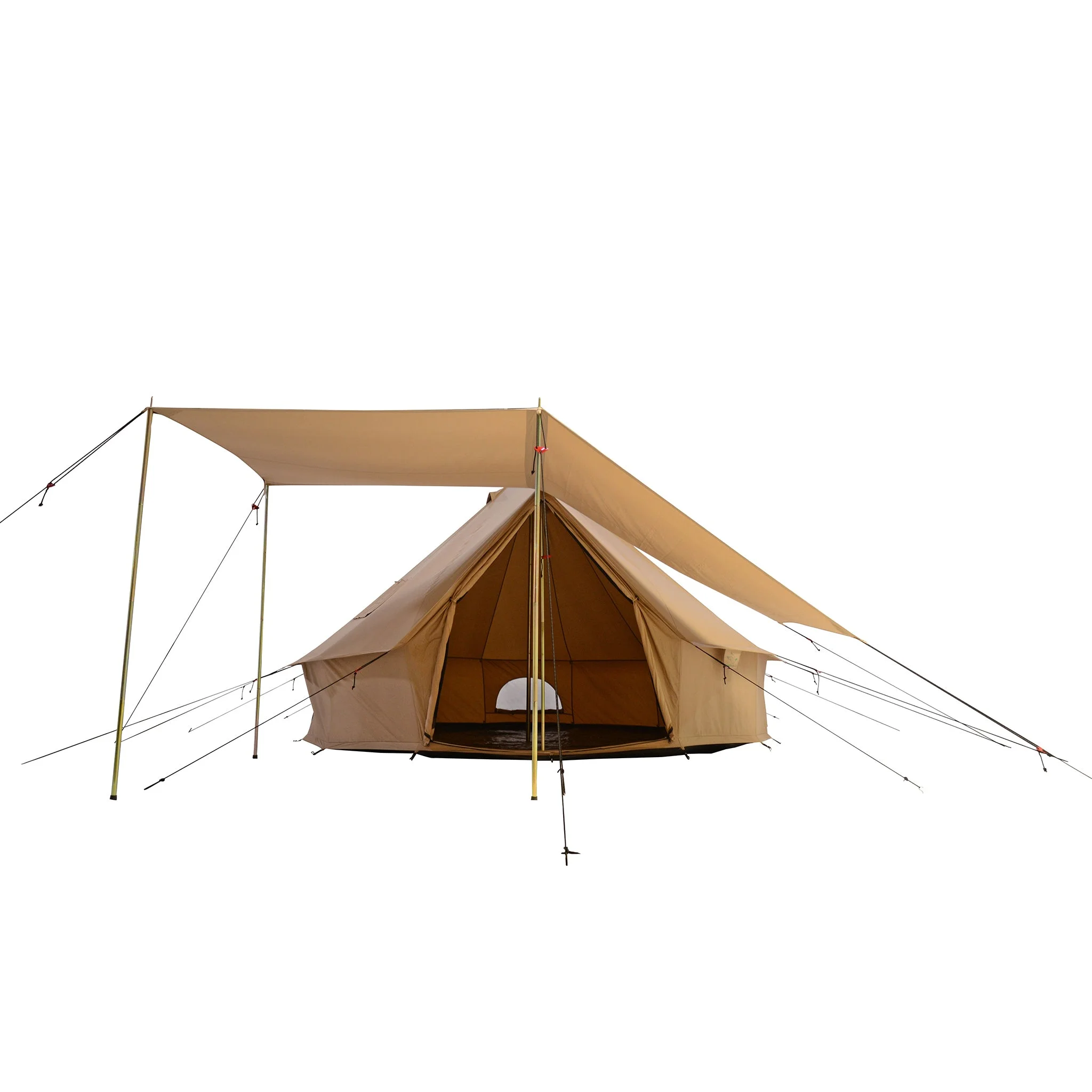 WHITEDUCK Regatta Awning - Desert Red - 10' for Bell Tent - Complete Canopy with Poles for All Season Camping and Glamping - Womvr