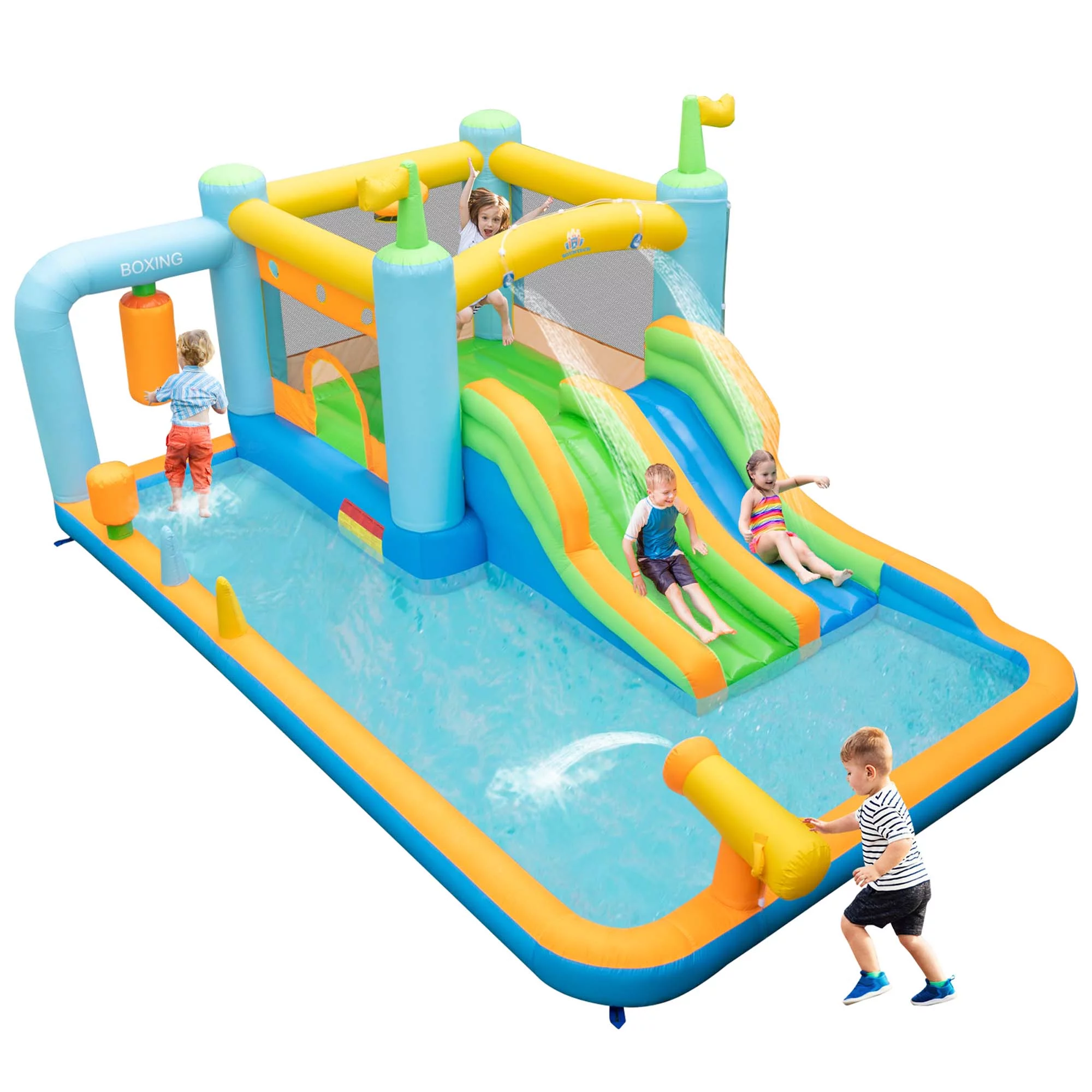 Costway Inflatable Water Slide Giant Kids Bounce House Park Splash Pool without Blower - Womvr