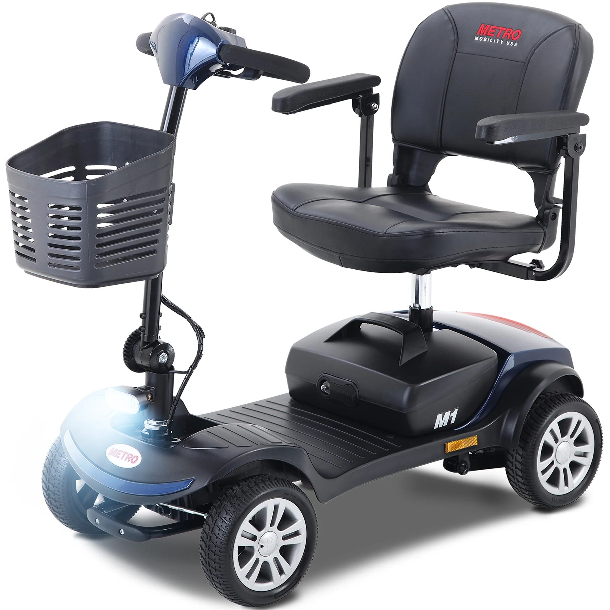 Segmart Mobility Scooter for Elderly, Durable Heavy Duty 4 Wheel Seniors Mobile Device with Lights, 300lbs, Blue - Womvr