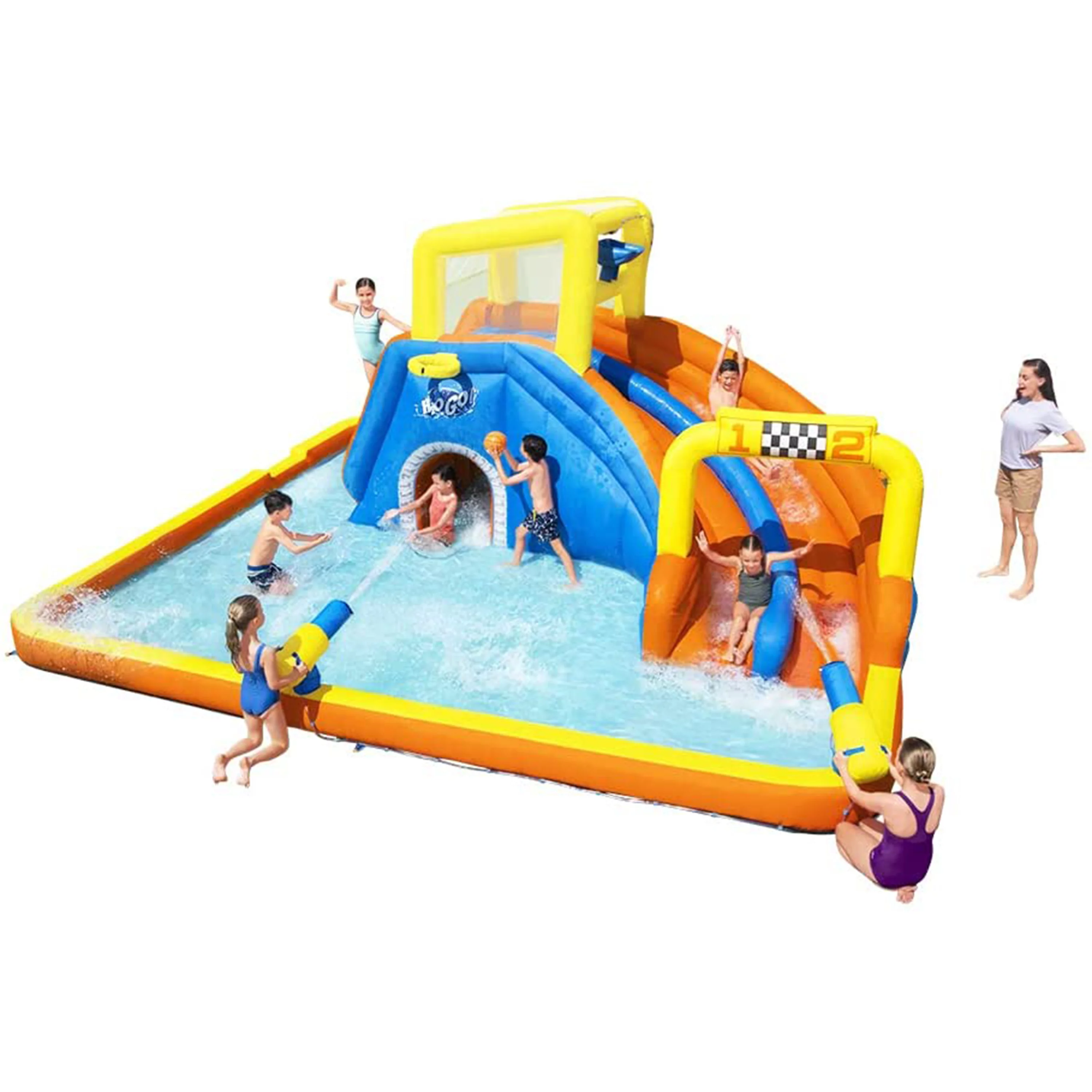 Bestway H2OGO! 18' x 16.5' x 8.6' Super Speedway Child Inflatable Water Park - Womvr