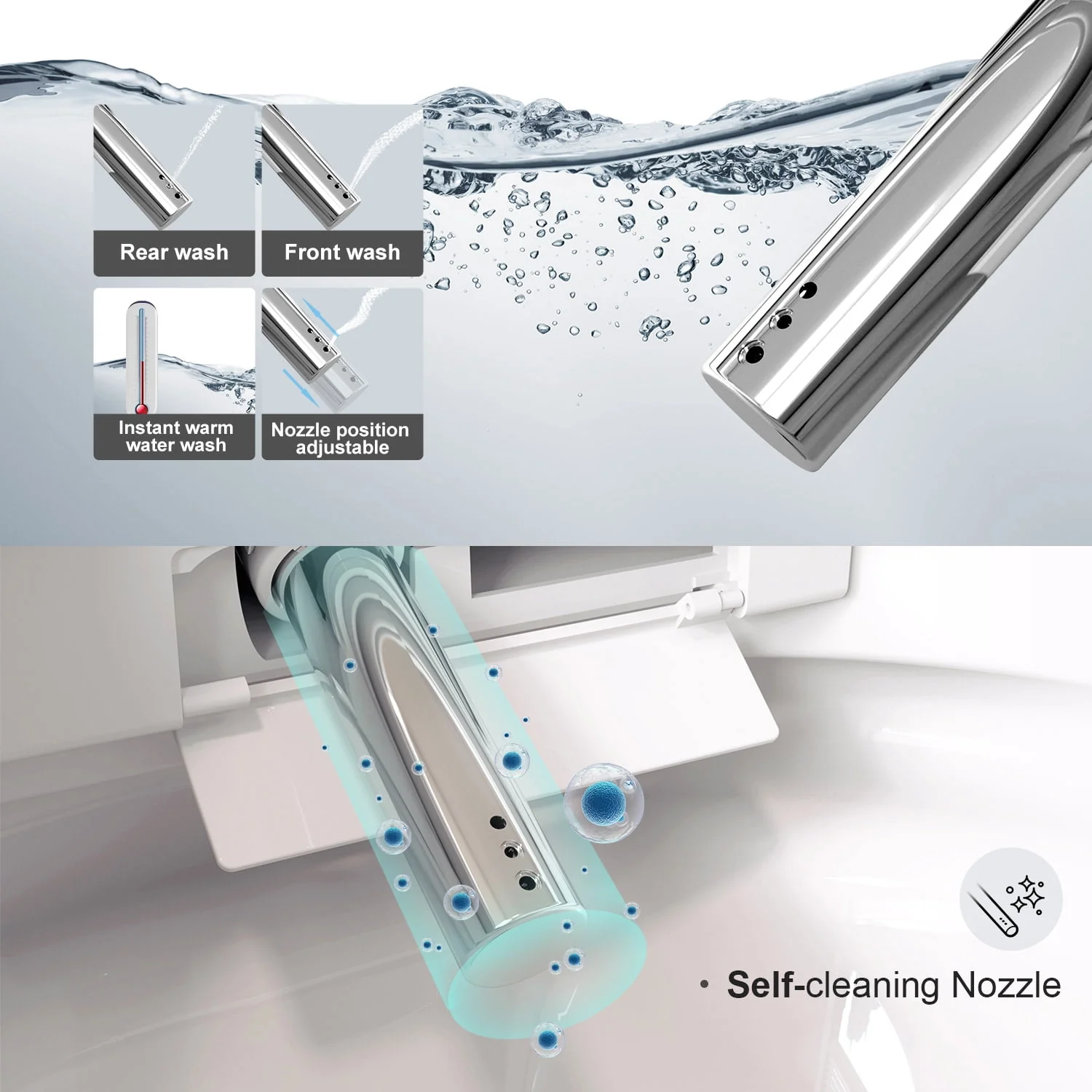 Horow Smart Toilet with Heated Seat, Automatic Power Flush Tankless,Ceramic One Piece Toilets for Bathroom - Womvr