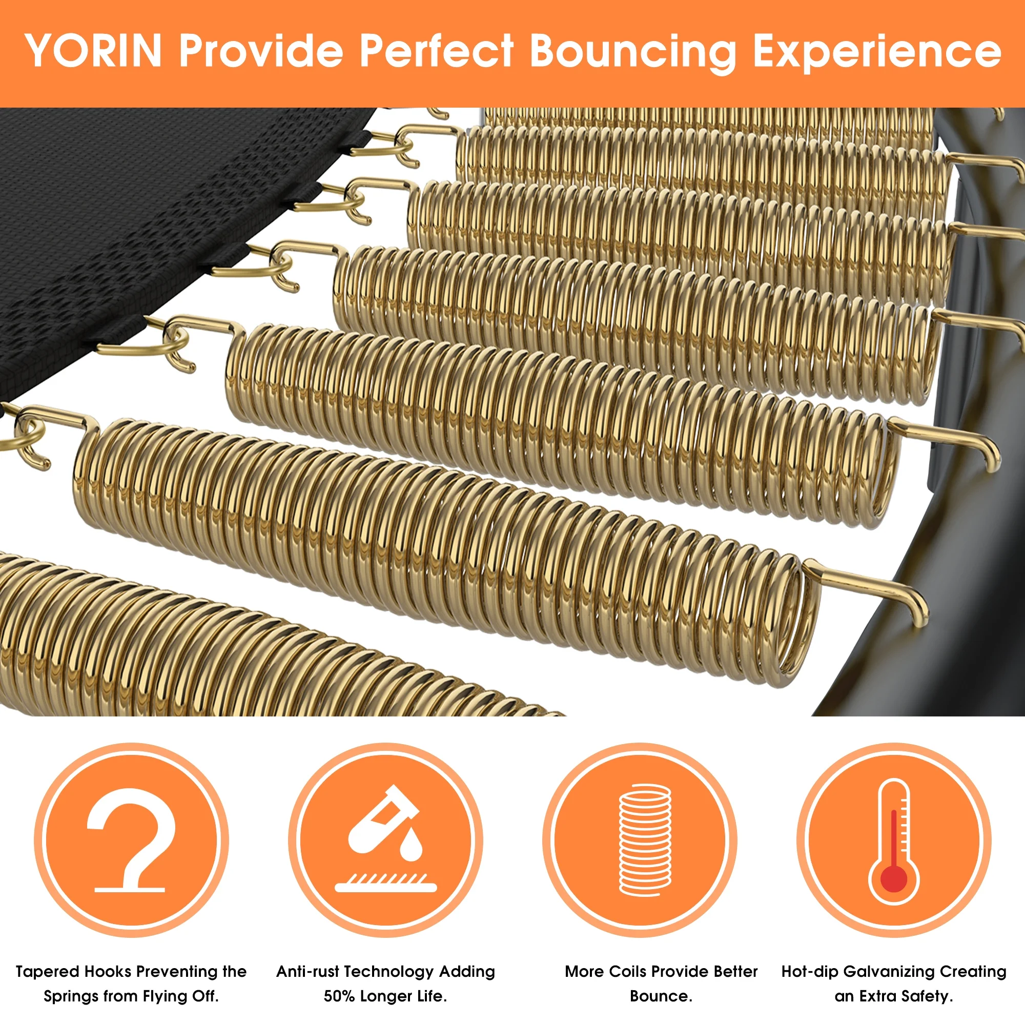 YORIN Trampoline for 2-3 Kids, 8FT 10FT Trampoline for Adults with Enclosure Net, Basketball Hoop, Ladder, 800LBS Outdoor Recreational Trampoline with Light, Sprinkler, Socks, Heavy Duty Trampoline - Womvr