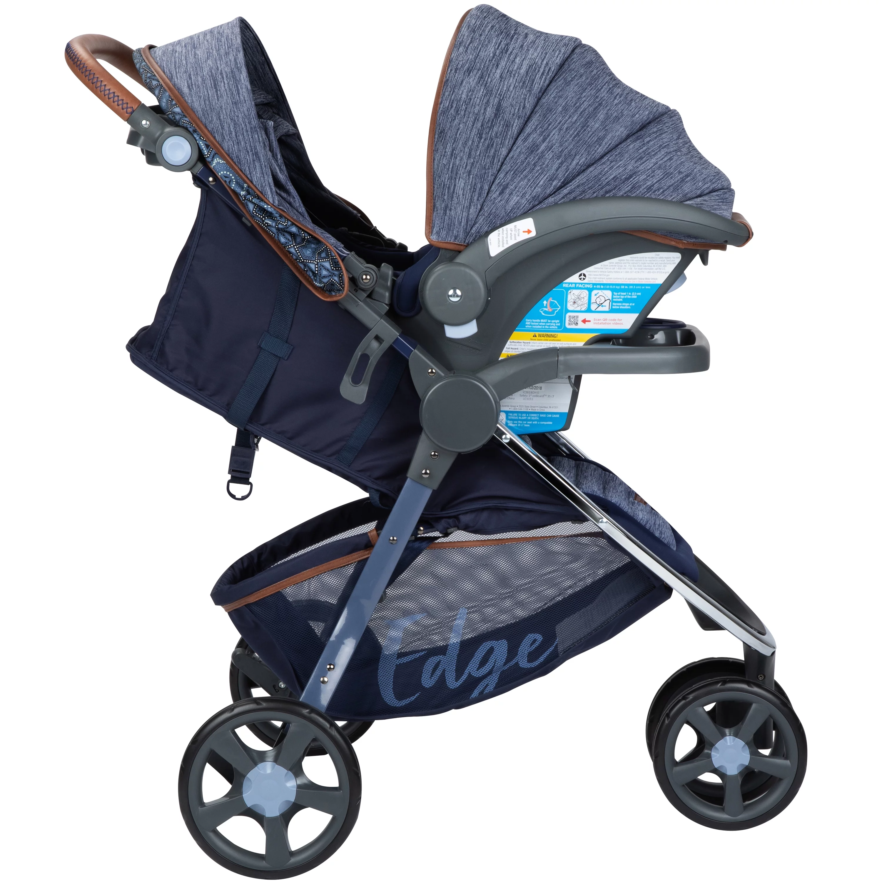 Monbebe Edge Travel System Stroller and Rear-Facing Infant Car Seat, Boho - Womvr