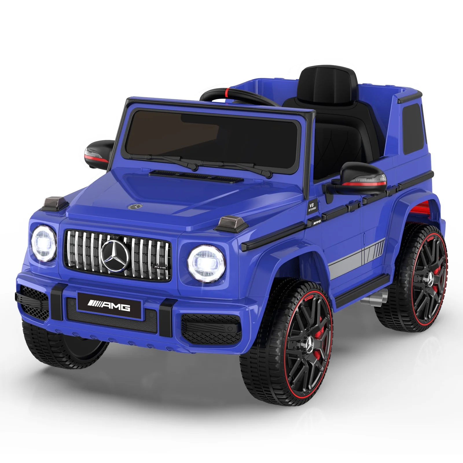 12Volt 1 Seater Mercedes-Benz G63 Licensed Powered Ride on Toy with Remote Control, Gift for Kids Aged 2~4 Years -Red - Womvr