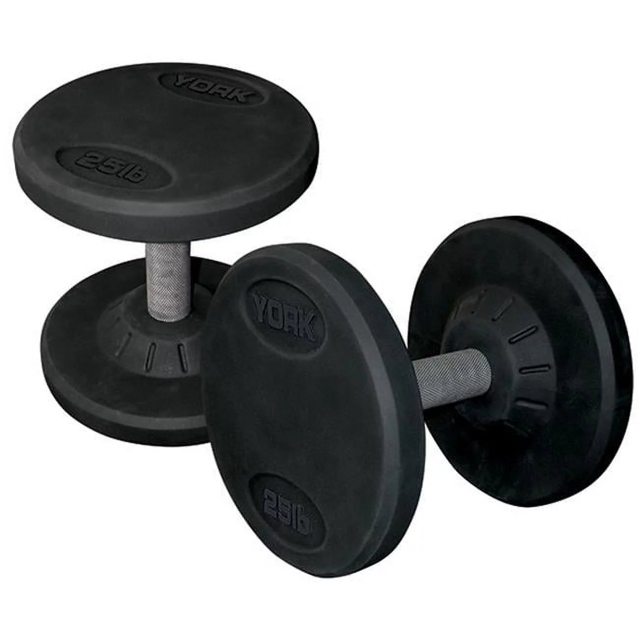York Barbell  Rubber Pro Style Dumbbell,  - 55 lbs - Womvr