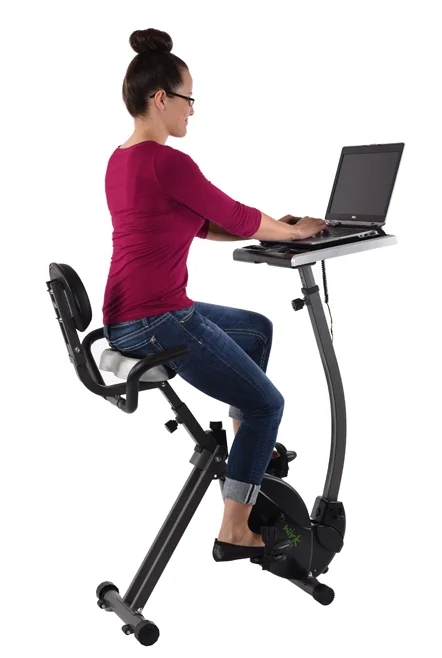 Stamina WIRK Upright Exercise Bike Workstation and Standing Desk, 300 lb. Weight Capacity - Womvr