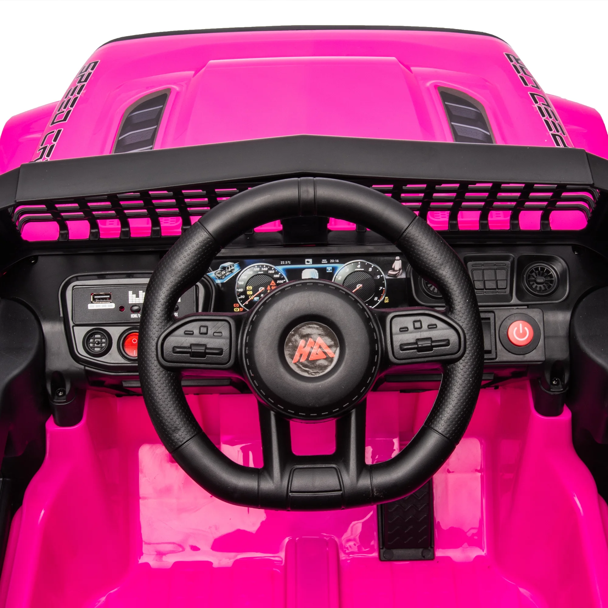 Kids Ride on Truck with Parents Remote Control, 12V 7A Battery Powered Electric Car Vehicle Toy with 3 Speed, USB, MP3, Bluetooth, LED Light, Safety Belt, Electric Car for Kids (Black) - Womvr