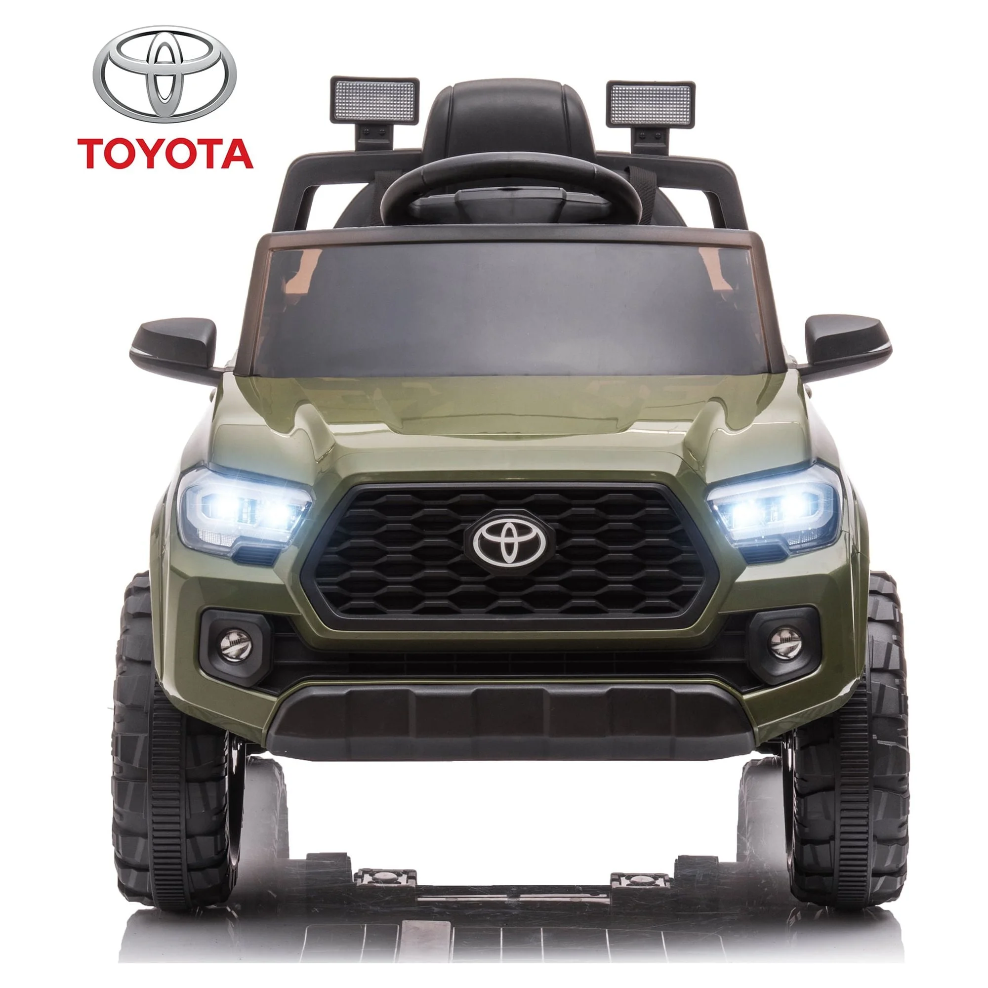 Licensed Toyota Tacoma Electric Ride on Vehicle for Kids, 12V Powered Ride on Car Toys with Remote Control, LED Lights, MP3 Player, Gray - Womvr