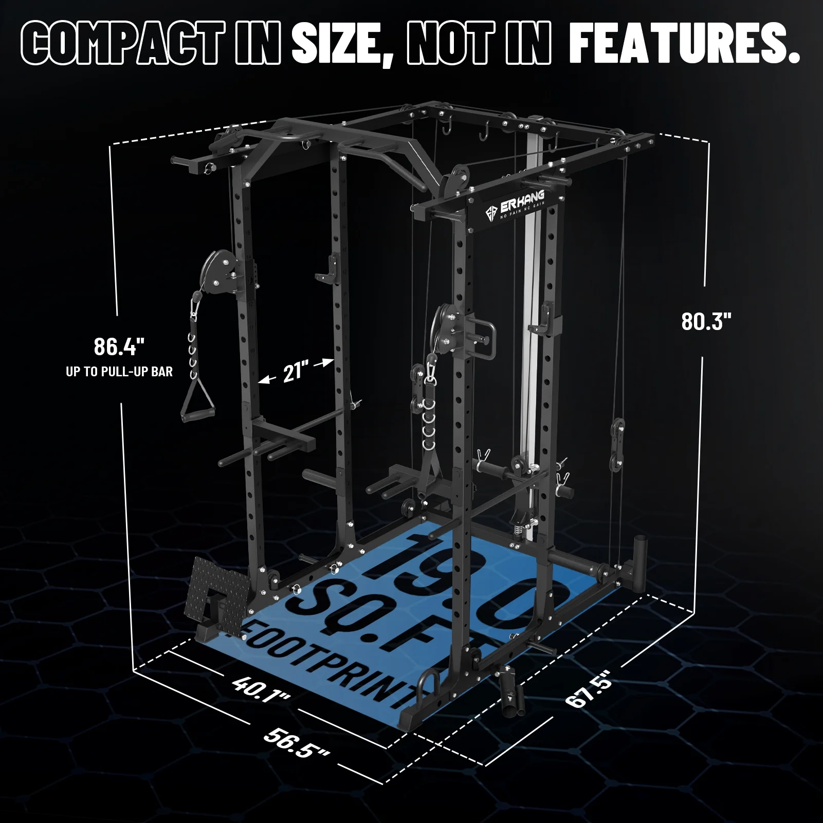 Mikolo Power Rack Cage, 1500 lbs Weight Rack with Cable Crossover Machine,Multi-Function Squat Rack with J Hooks,Dip Bars and Landmine for Home Gym (Red), Plate Loaded Machine - Womvr