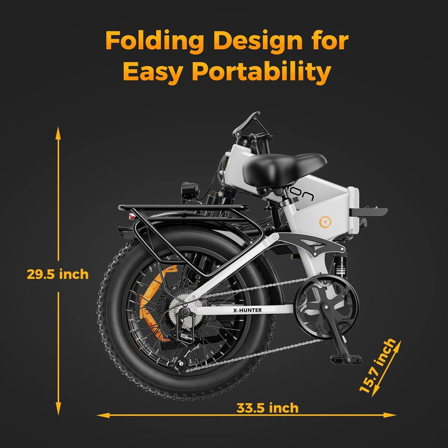 Jasion X-Hunter Electric Bike for Adults, 750W Motor Electric Bicycle with 48V 13AH Removable Battery, 20