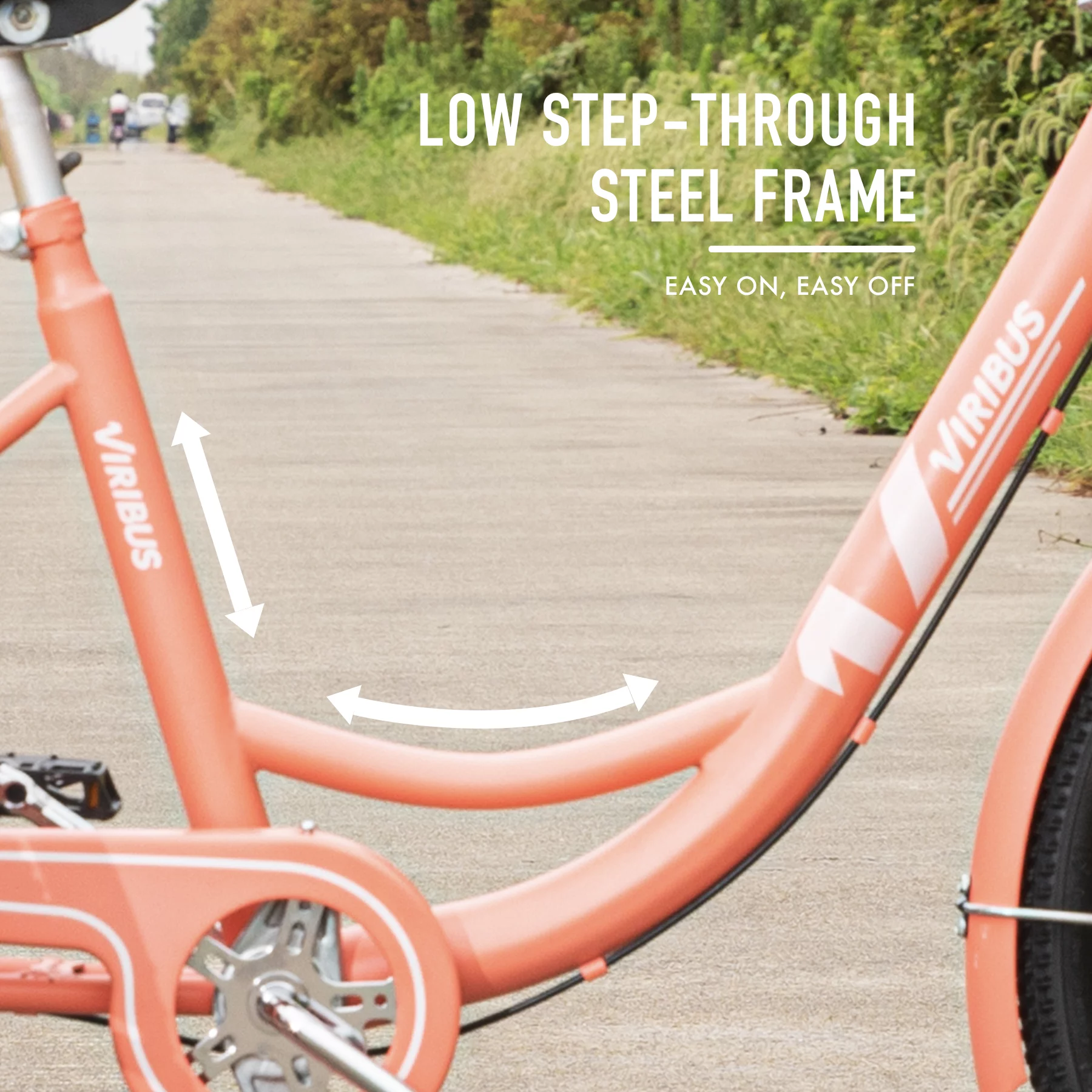 Viribus 26 Inch Single Speed Adult Tricycle 3 Wheel Bike with Removable Basket, Hybrid Beach Trike, Pink - Womvr