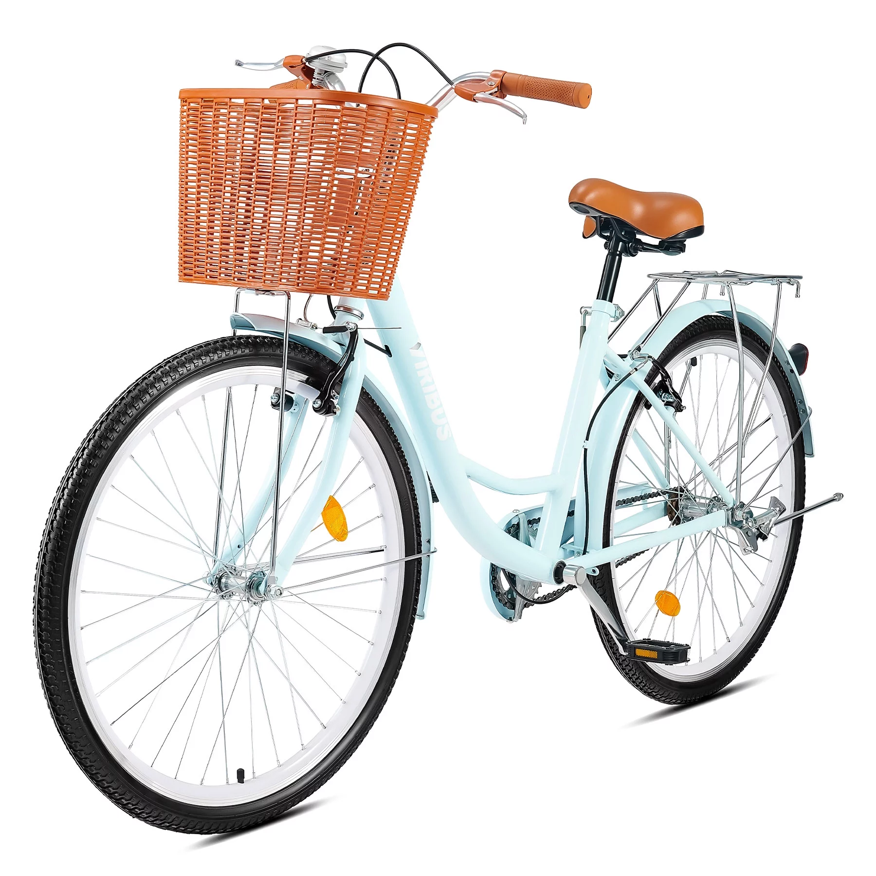 Viribus Women's Comfort Bike 26 Inch Beach & City Cruiser Bicycle with Basket Rack Mint - Womvr