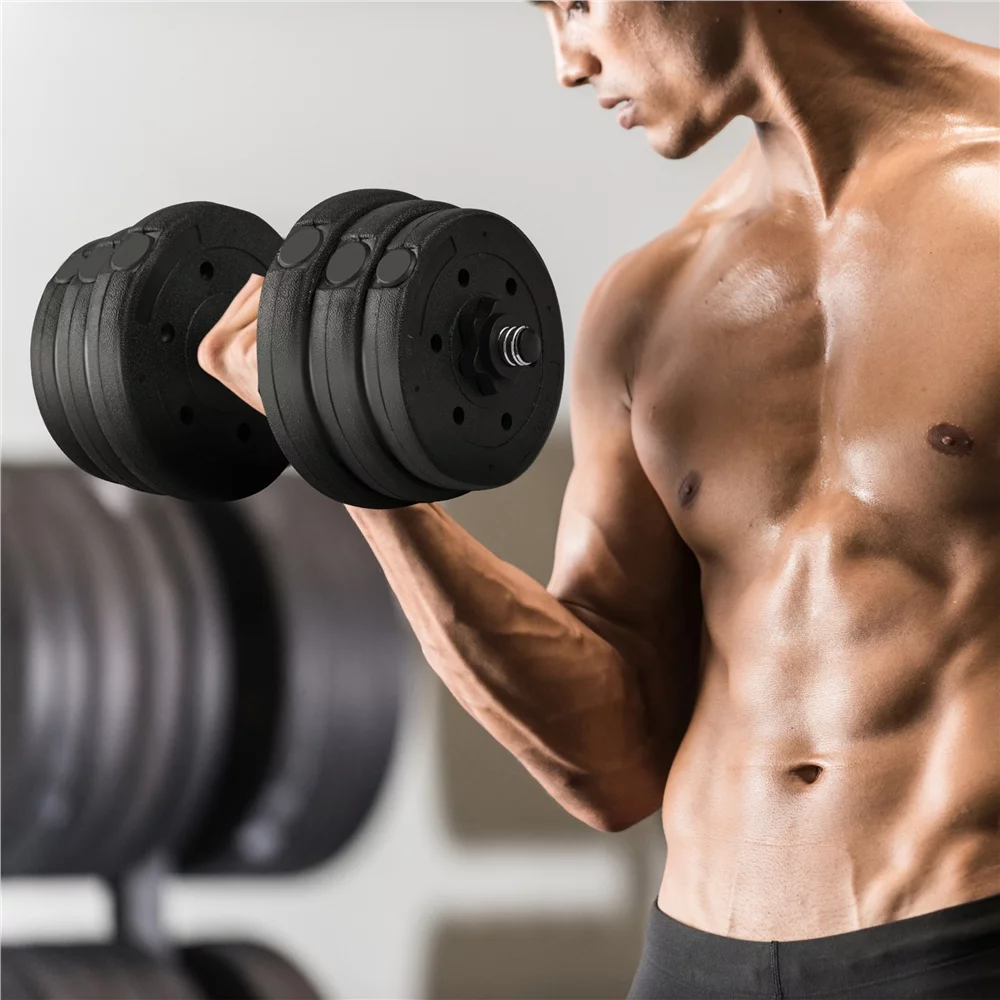 Topeakmart 55lb Adjustable Dumbbell Set for Home Gym, Black - Womvr