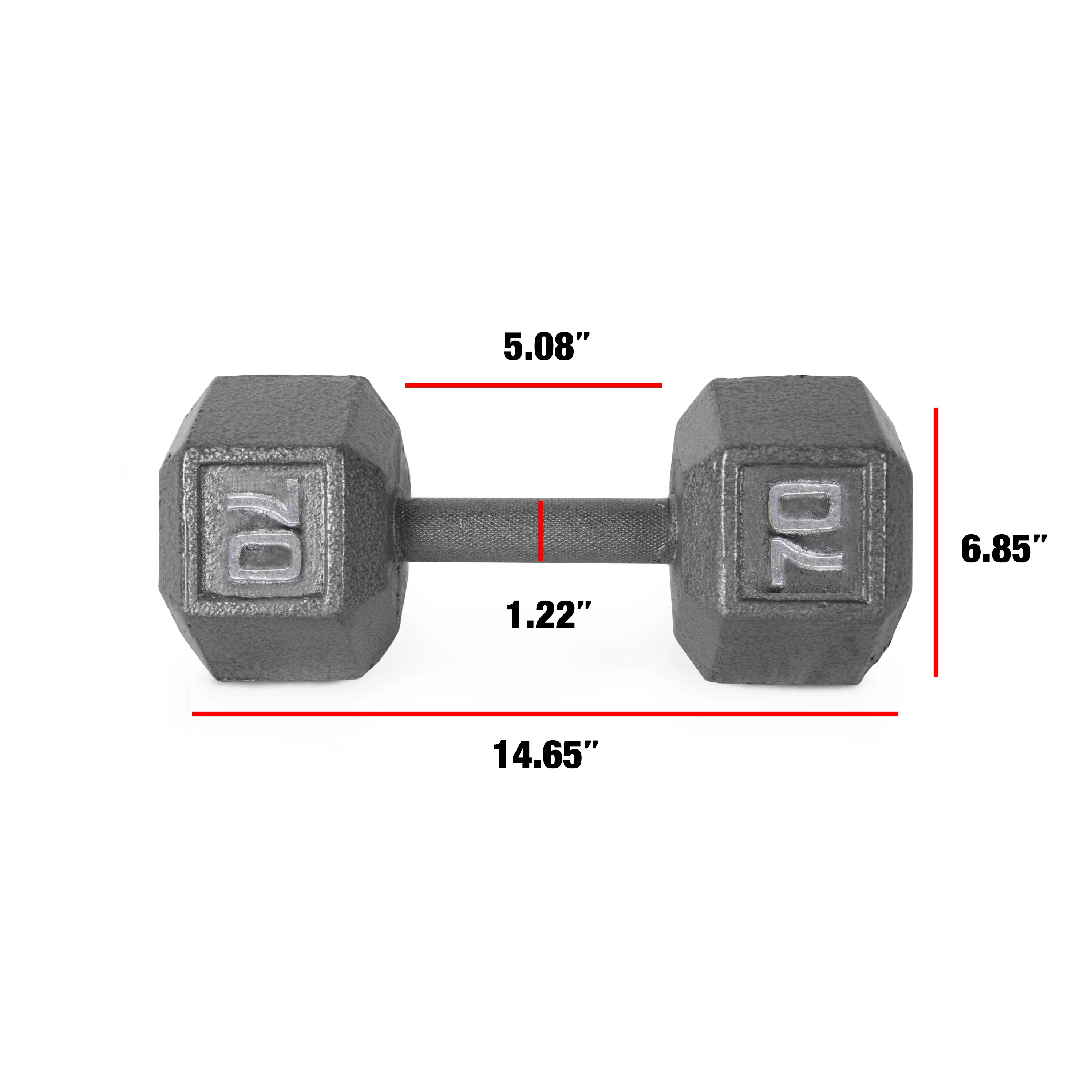 CAP Barbell 15lb Cast Iron Hex Dumbbell, Single - Womvr