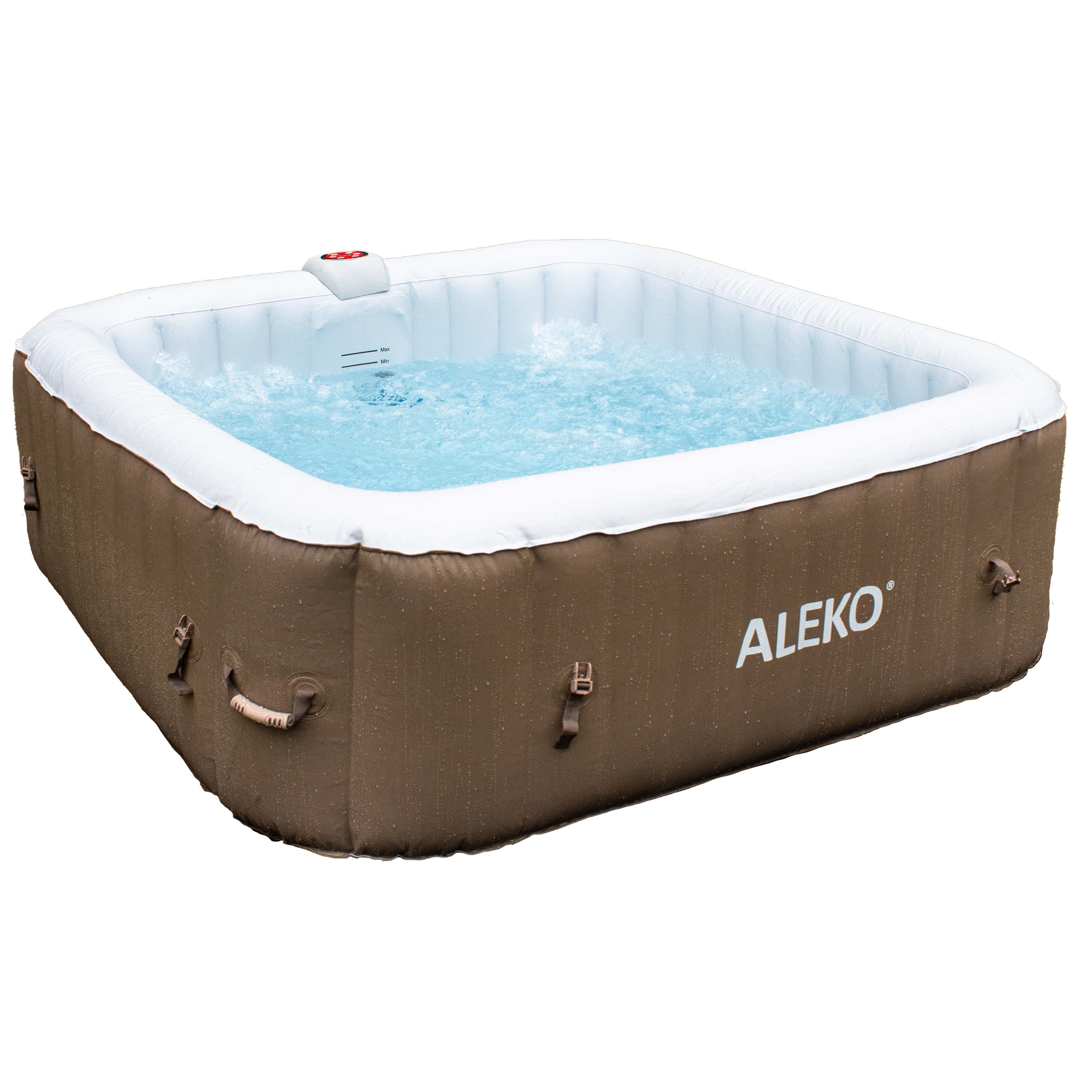 ALEKO 6 Person 100-130 Jet Outdoor Inflatable Hot Tub Spa with Cover - Womvr