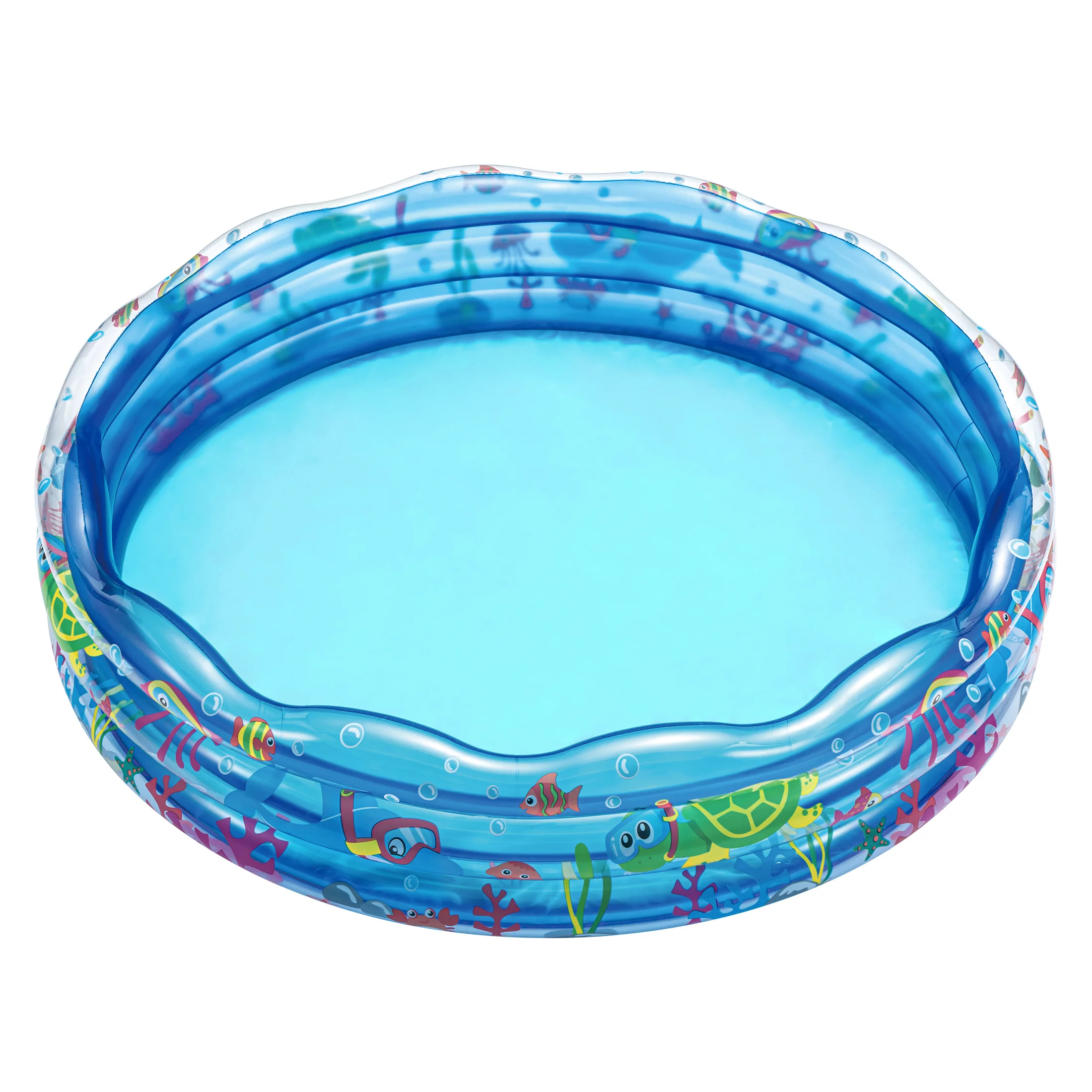 Bluescape Blue Sea Life 3-Ring Inflatable Splash Play Pool for Kids, Age 2 & up, Unisex - Womvr
