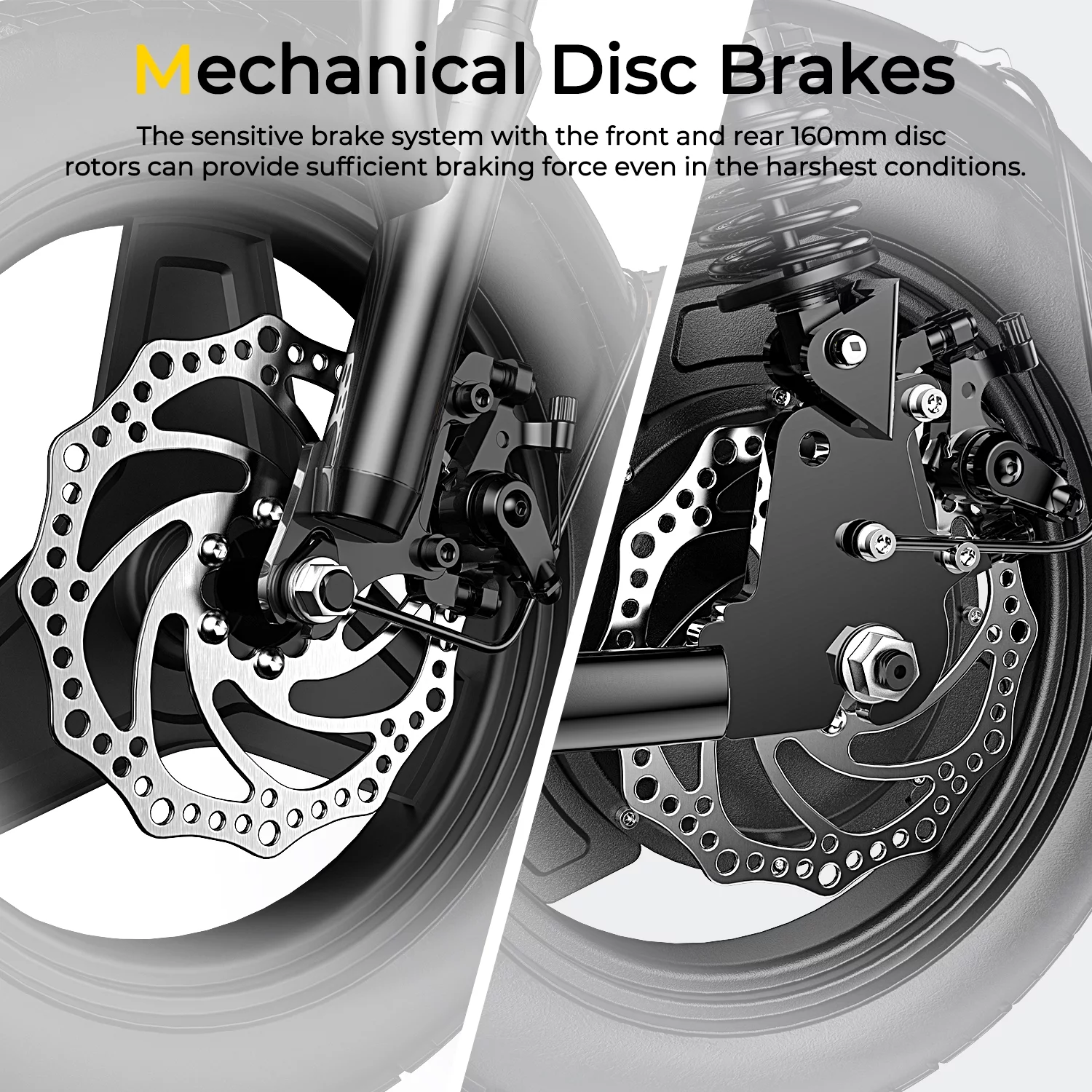 SOHAMO Electric Bike w/400W Motor and 48V 13Ah Removable Battery Folding Ebike for Adults and Teens, Full Suspension, 3 Levels Assist, 14