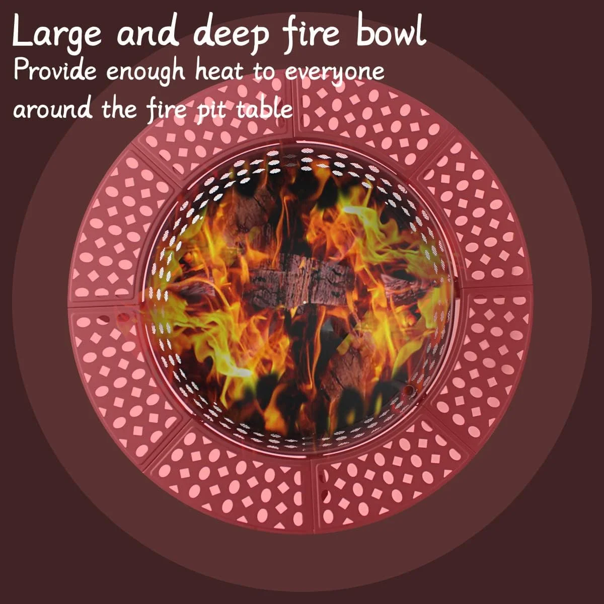 36 Inch Fire Pit with 2 Grills, Wood Burning Fire Pits for Outside with Lid, Poker and Round Waterproof Cover, BBQ& Outdoor Firepit & Round Metal Table 3 in 1 for Patio, Picnic, Party - Womvr