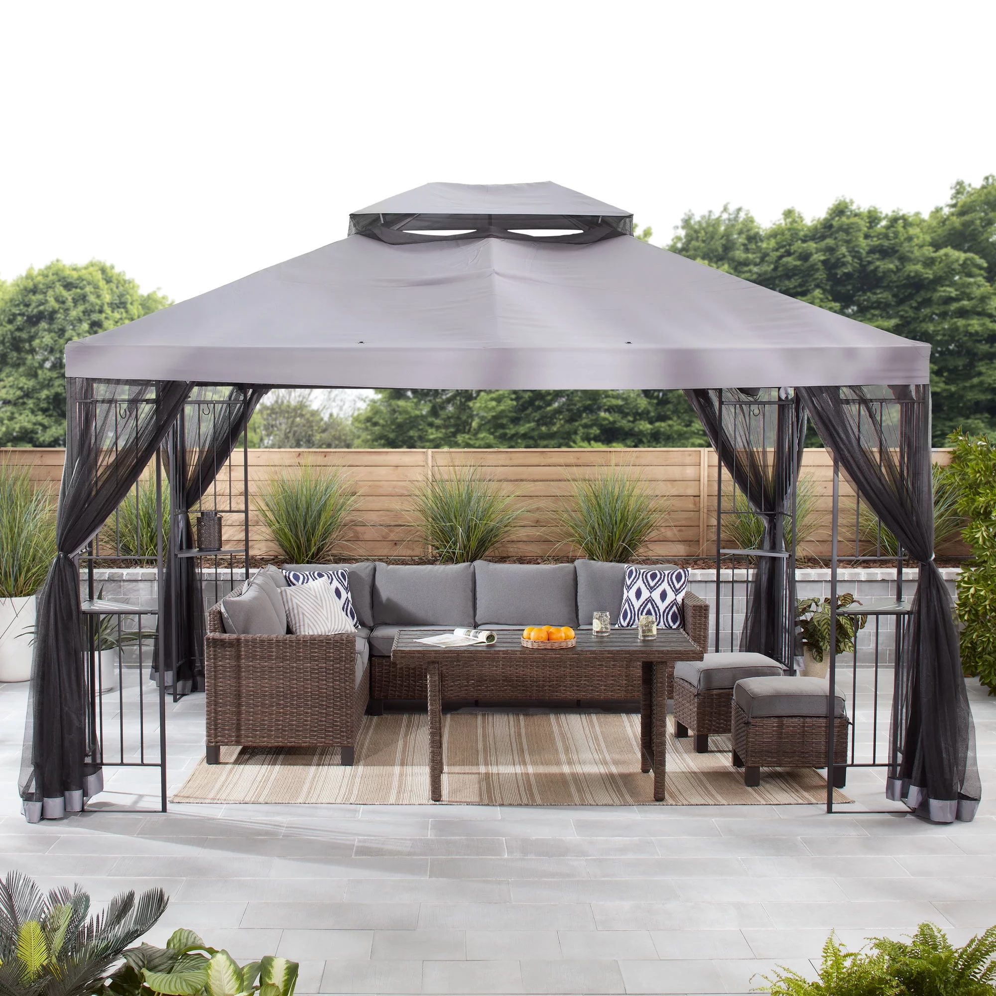 Mainstays 10' x 10' Easy Assembly Outdoor Furniture Patio Gazebo - Womvr