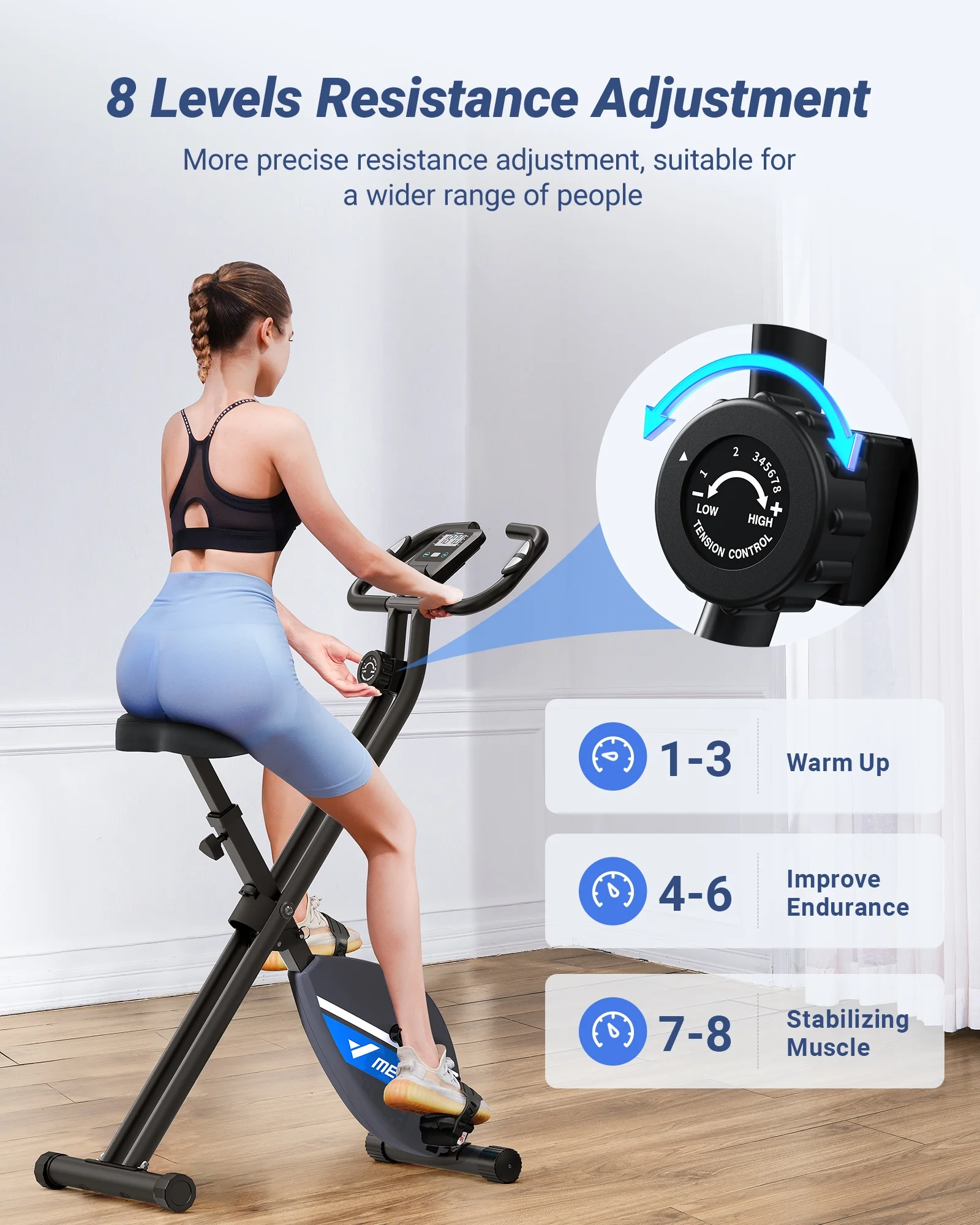 MERACH Stationary Exercise Bikes Indoor Cardio Workout Magnetic Bluetooth Bike for Home Cycling TT - Womvr