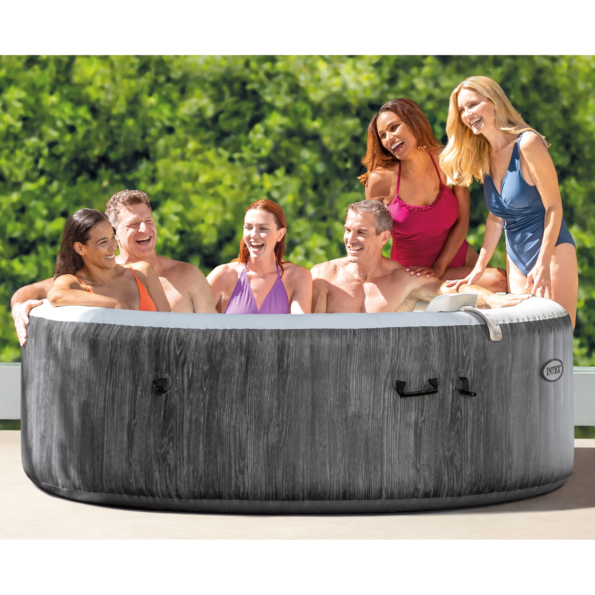 Intex PureSpa Plus 6 Person Inflatable Hot Tub Bubble Jet Spa, 85 x 28