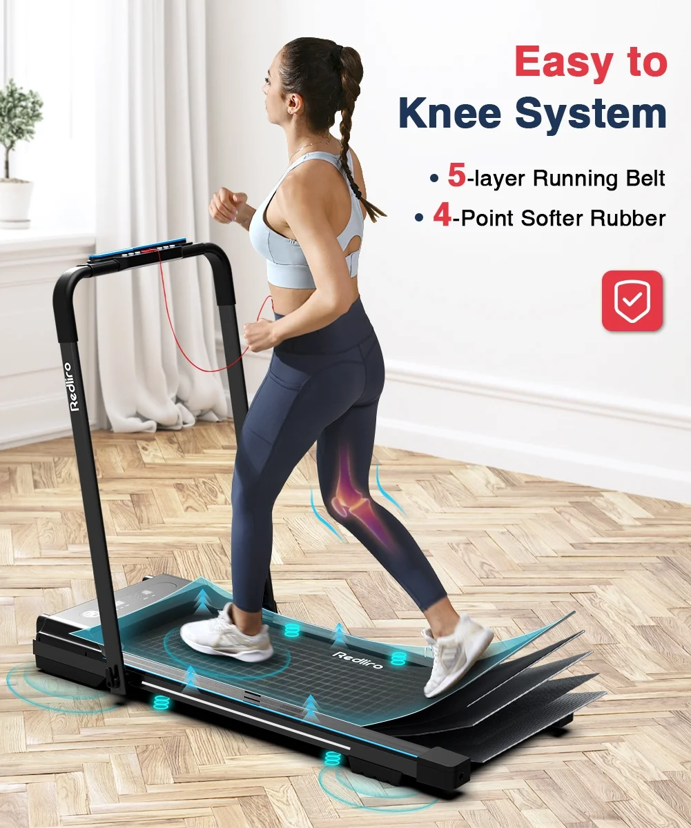 Redliro Folding Treadmills with Desk Adjustable Height 265LBS 2.25HP Walking Machine for Home Office - Womvr