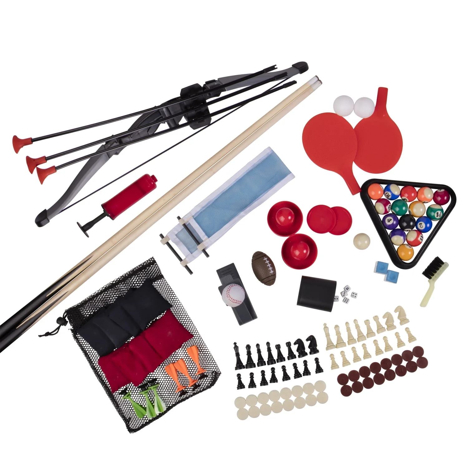 Triumph 13-in-1 Combo Game Table Includes Basketball, Table Tennis, Billiards, Push Hockey, Launch Football, Baseball, Tic-Tac-Toe, and Skee Bean Bag Toss - Womvr